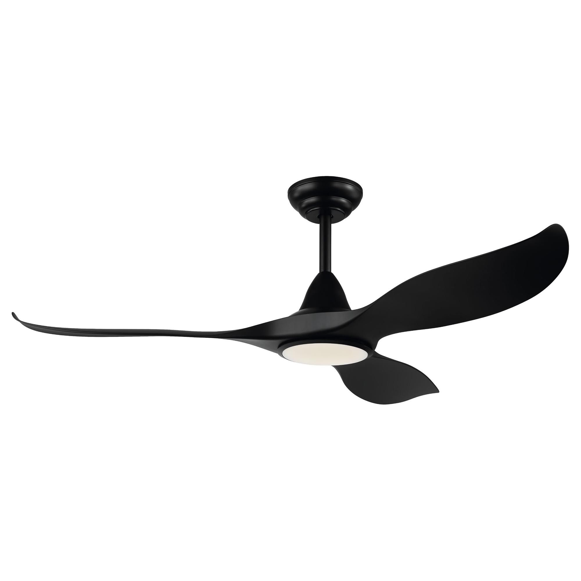 Ventilateur en plastique et métal noir CIRALI 52 led intégrée 16W