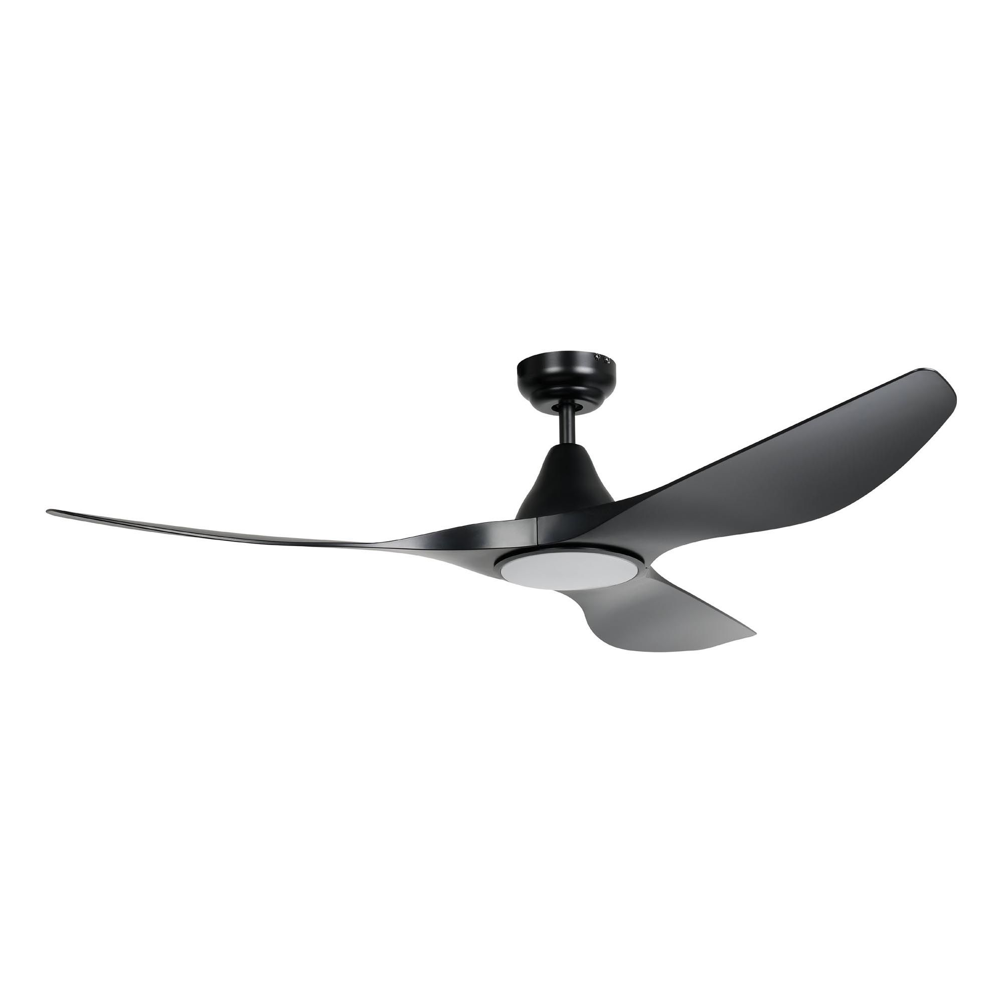 Ventilateur en plastique et métal noir PORTSEA led intégrée 19W