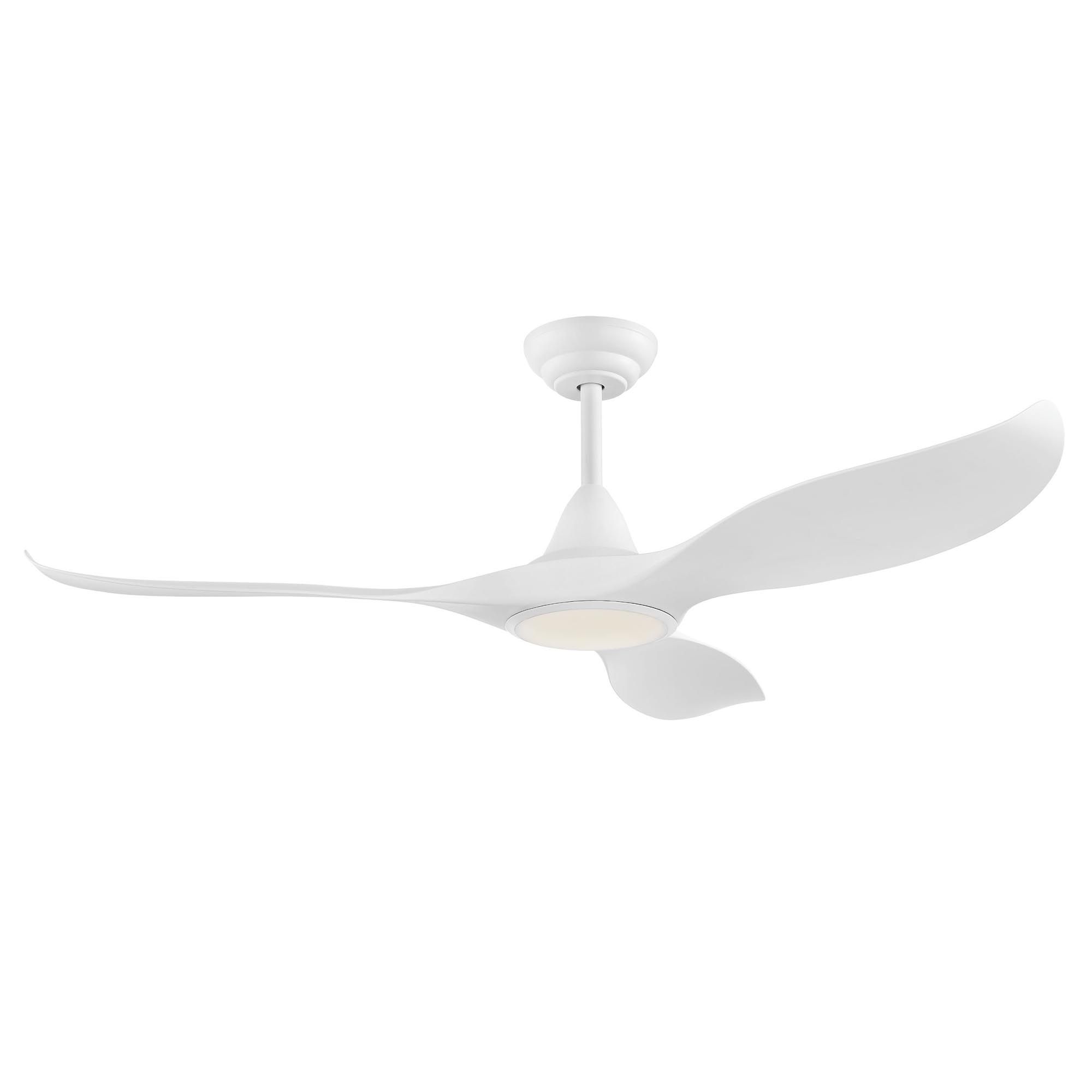 Ventilateur en plastique et métal blanc CIRALI 52 led intégrée 16W