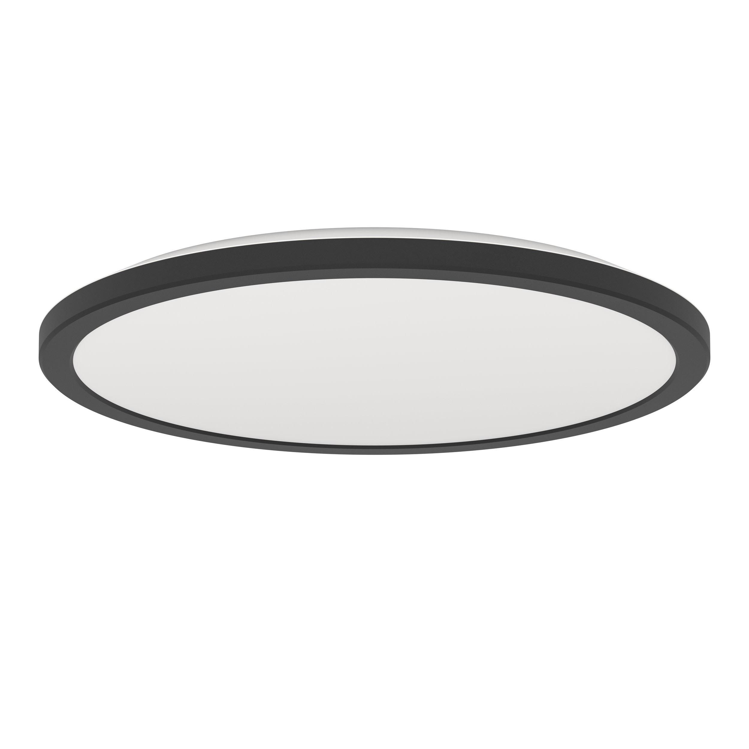 Plafonnier en plastique noir et blanc ROVITO D39 cm led intégrée 18,5W