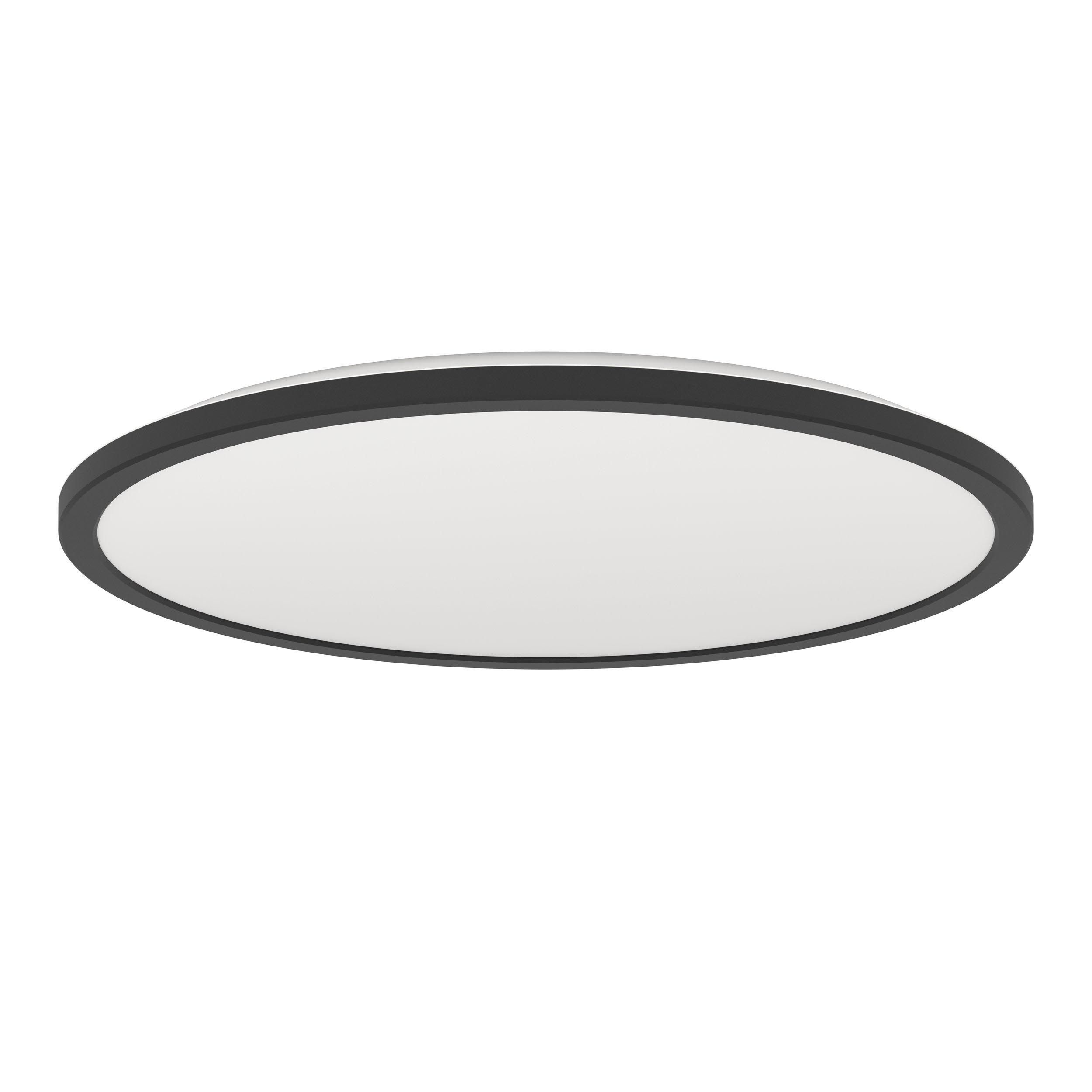 Plafonnier en plastique noir ROVITO et balnc D50 cm led intégrée 16,8W