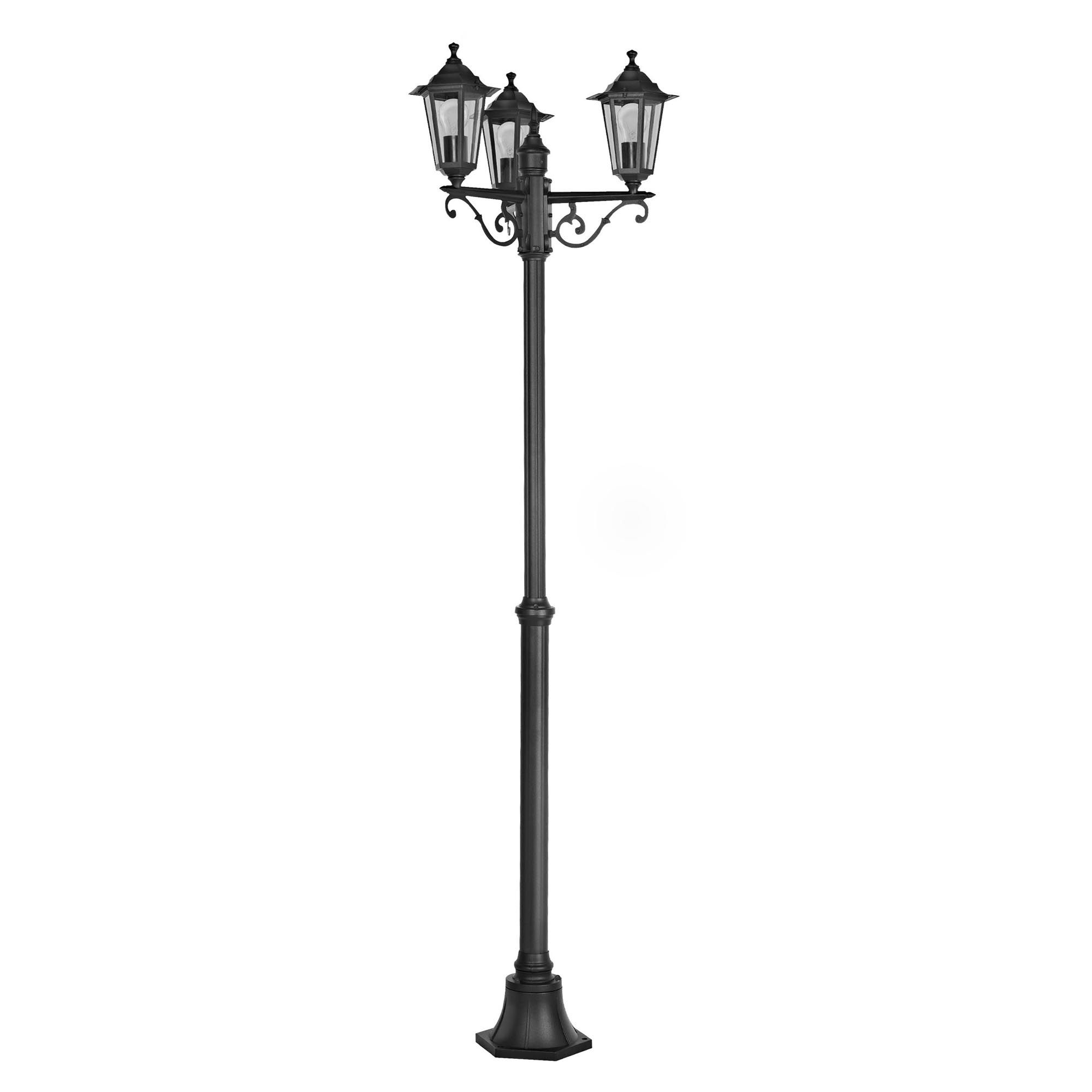 Lampadaire extérieur métal noir LATERNA 4 E27 3X60W