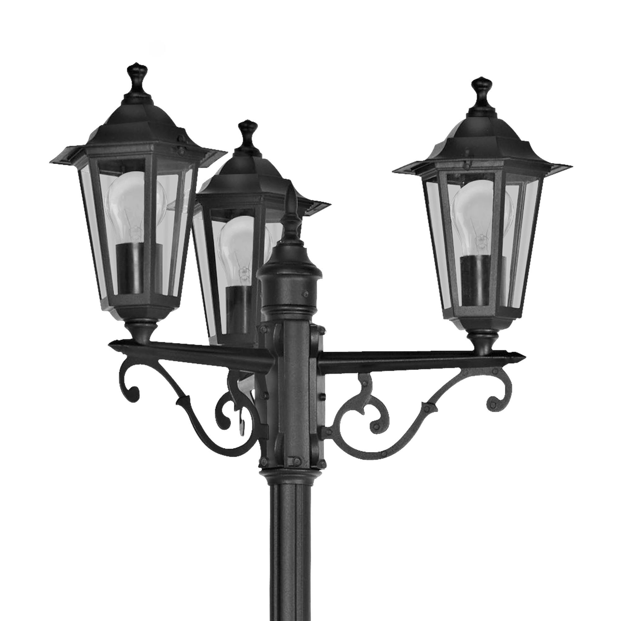 Lampadaire extérieur métal noir LATERNA 4 E27 3X60W