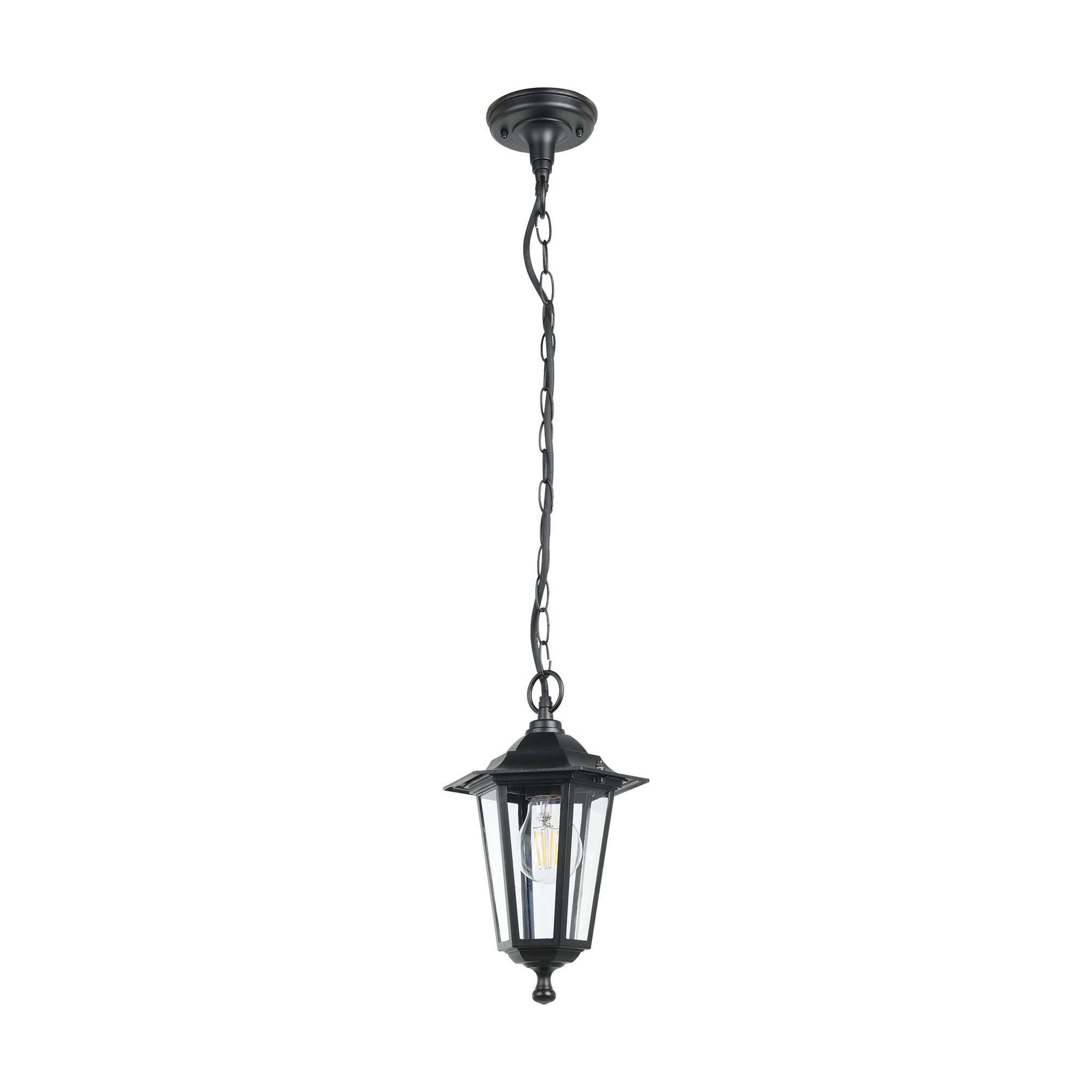 Suspension extérieure en métal noir LATERNA 4 E27 60W