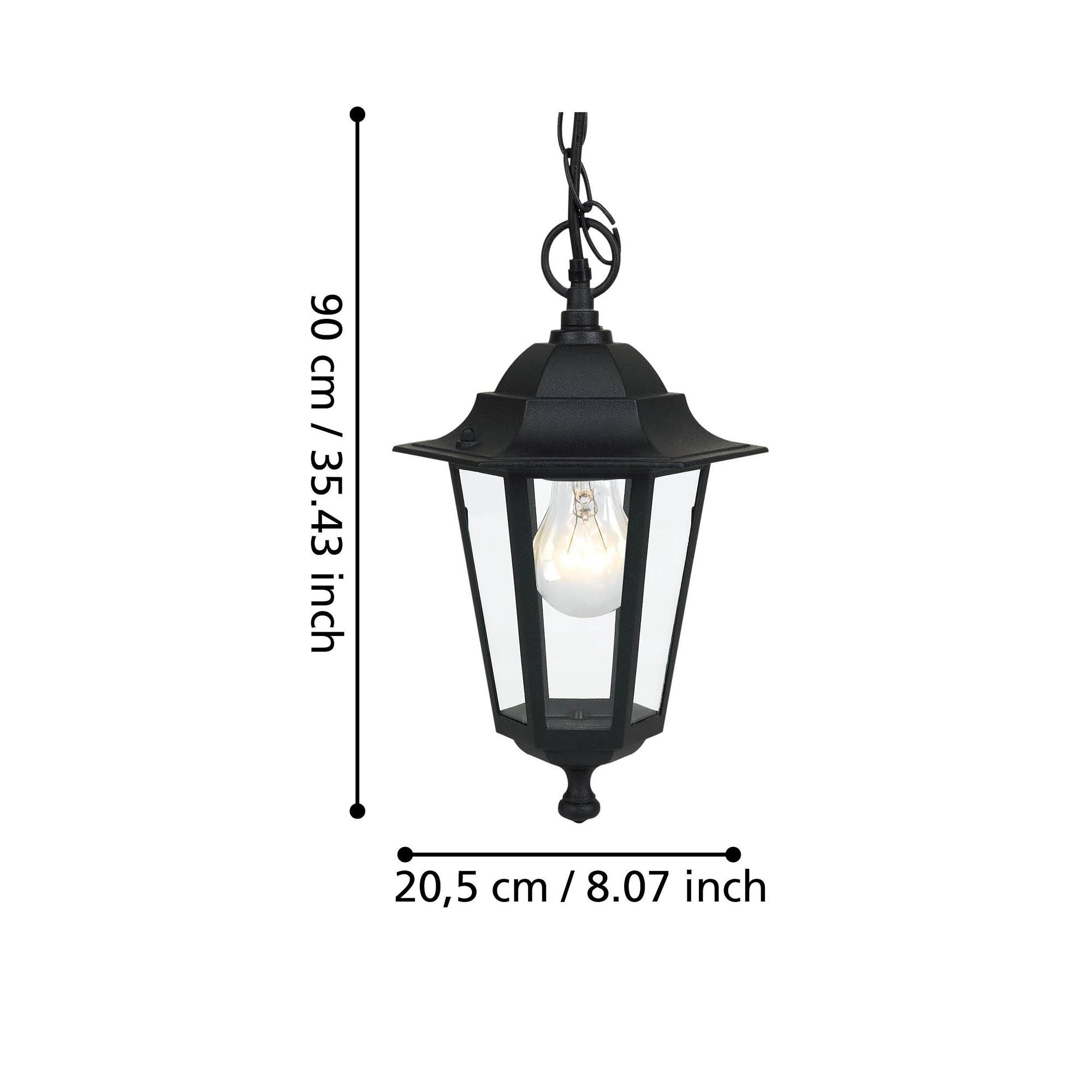 Suspension extérieure en métal noir LATERNA 4 E27 60W