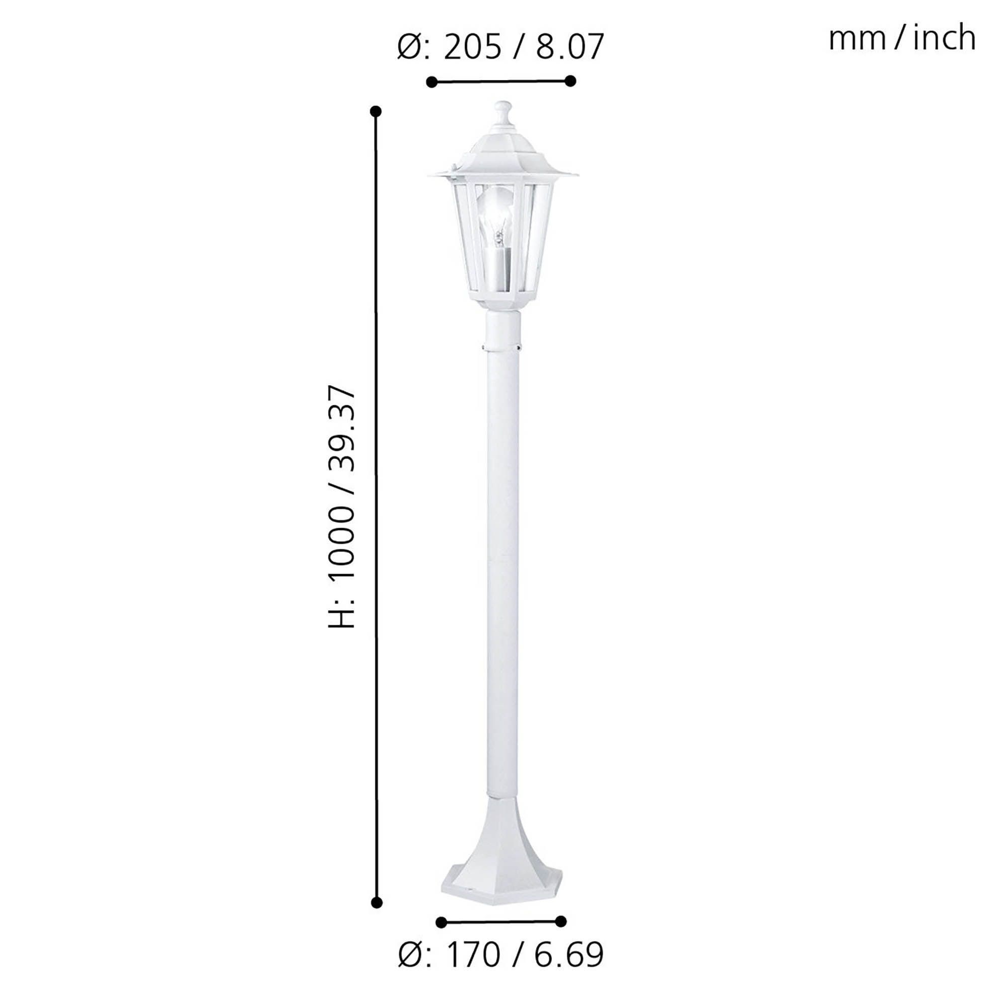 Lampadaire extérieur métal blanc LATERNA 5 E27 1X60W