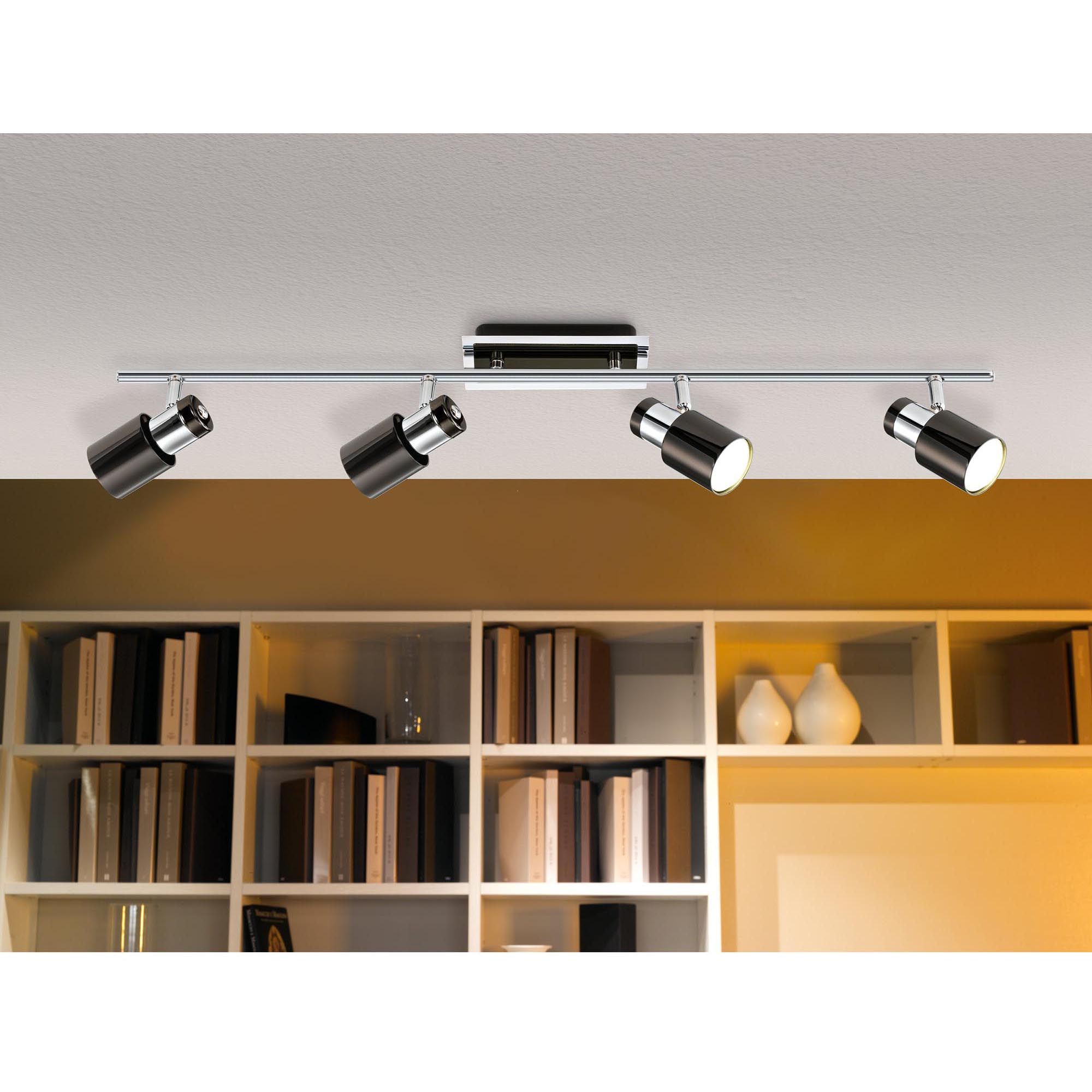 Spot de plafond réglette/plaf métal nickel DAVIDA 1 GU10 4X4,6W