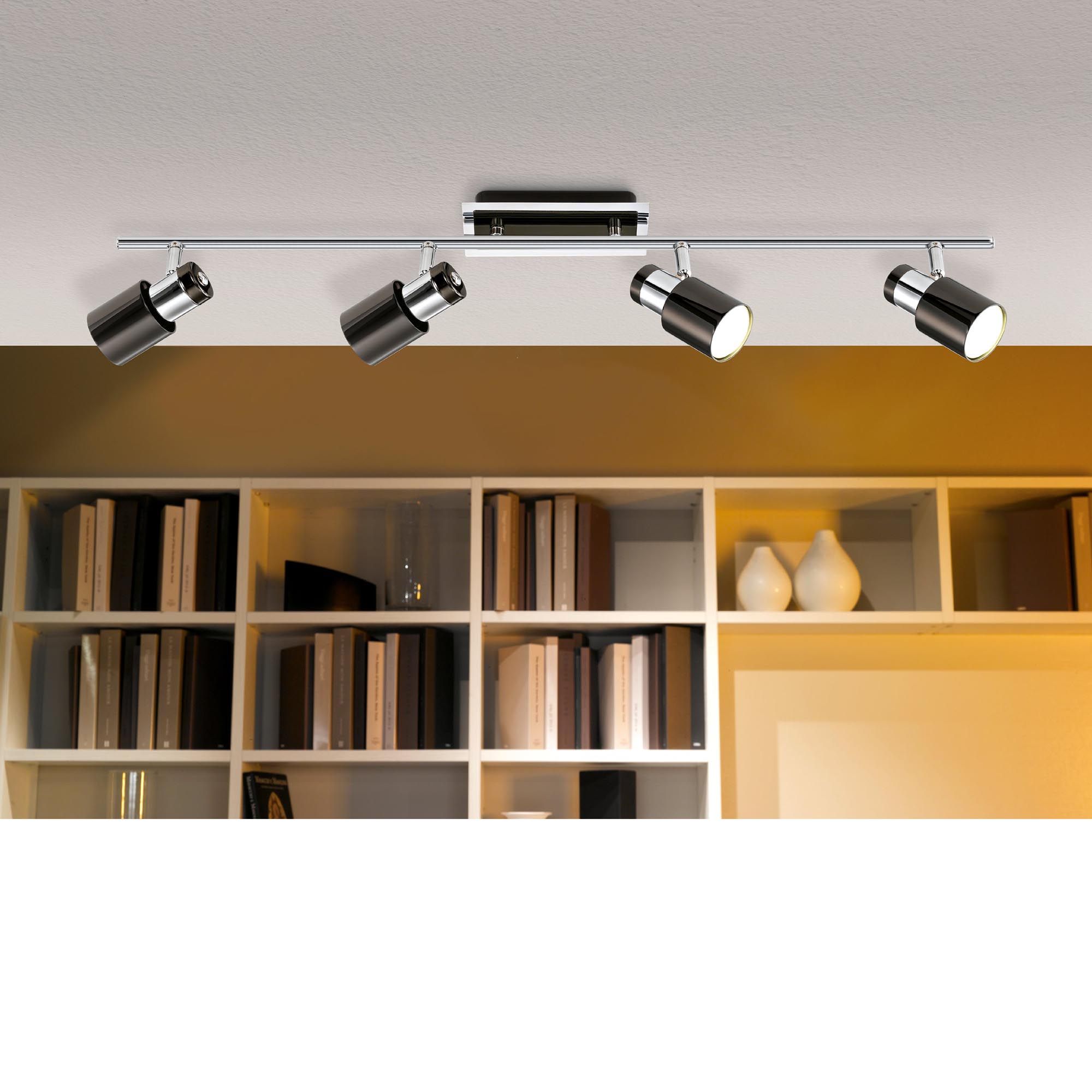 Spot de plafond réglette/plaf métal nickel DAVIDA 1 GU10 4X4,6W