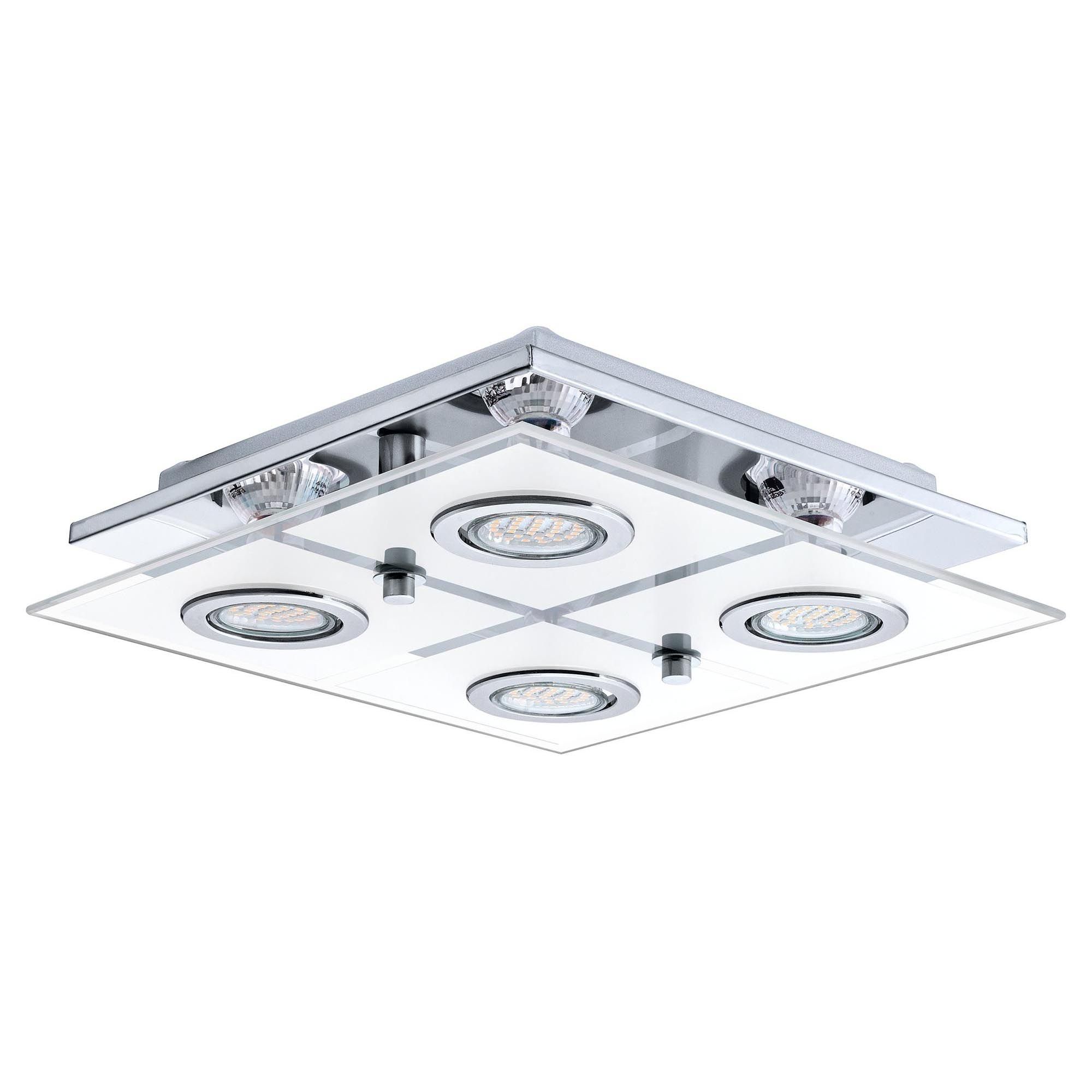 Plafonnier métal argenté CABO GU10 4X2,8W