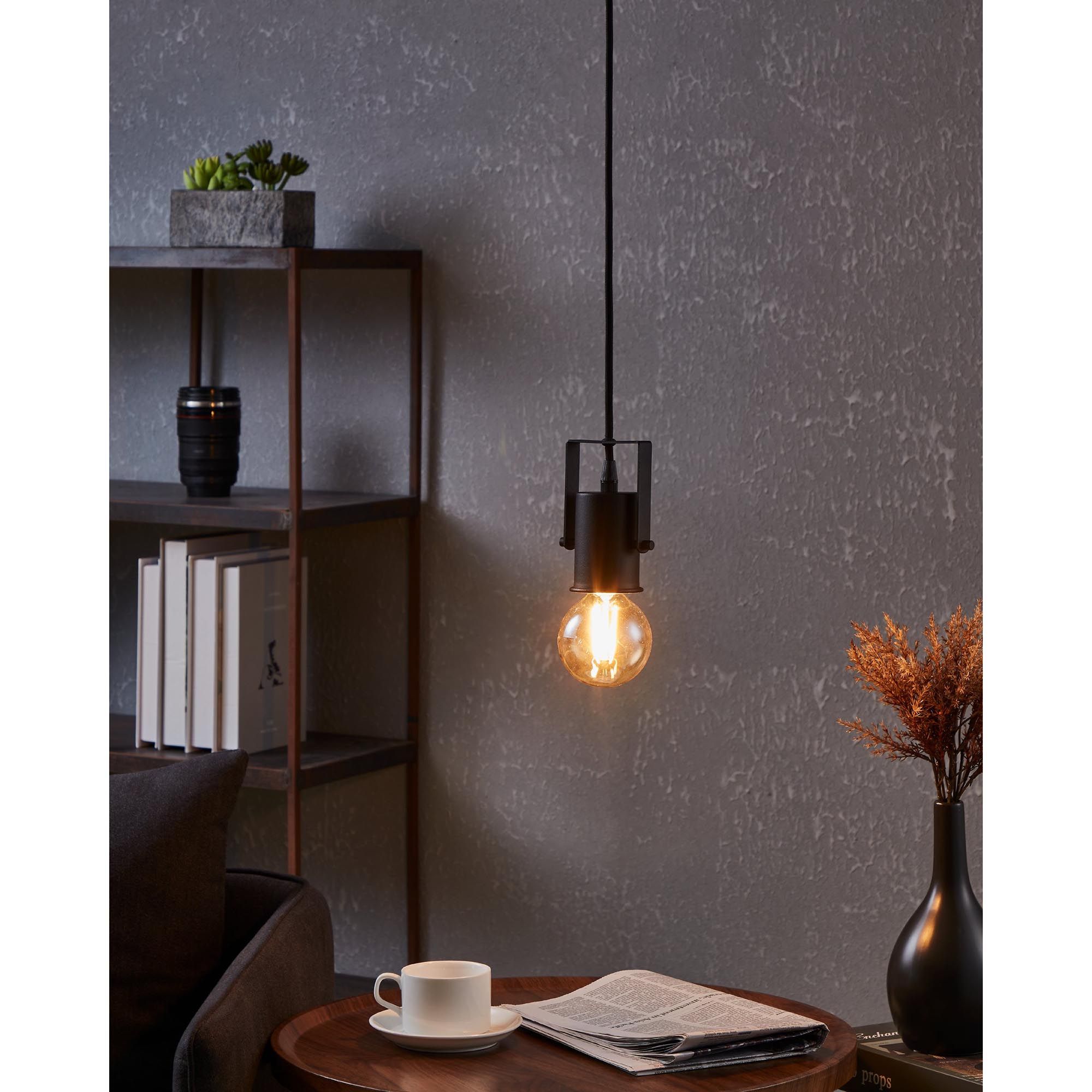 Suspension métal noir CALARI E27 1X40W