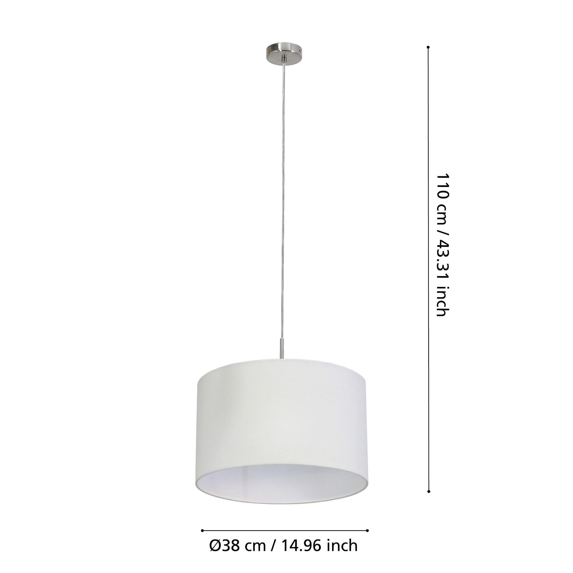 Suspension tissu blanc PASTERI D38CM E27 1X60W