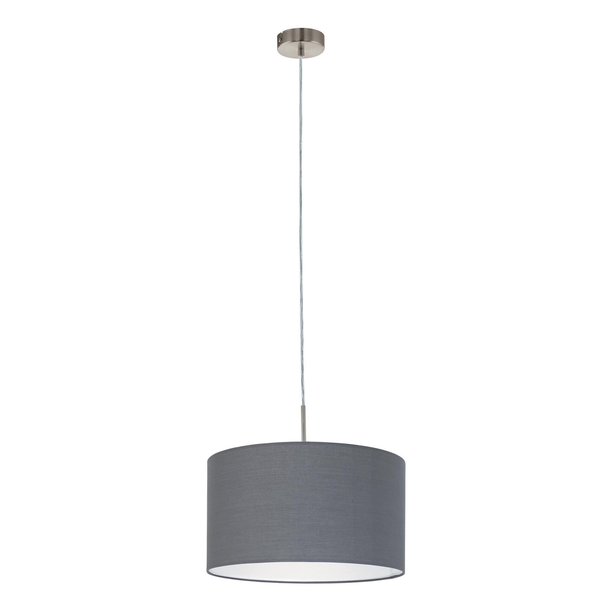 Suspension tissu gris PASTERI D38CM E27 1X60W