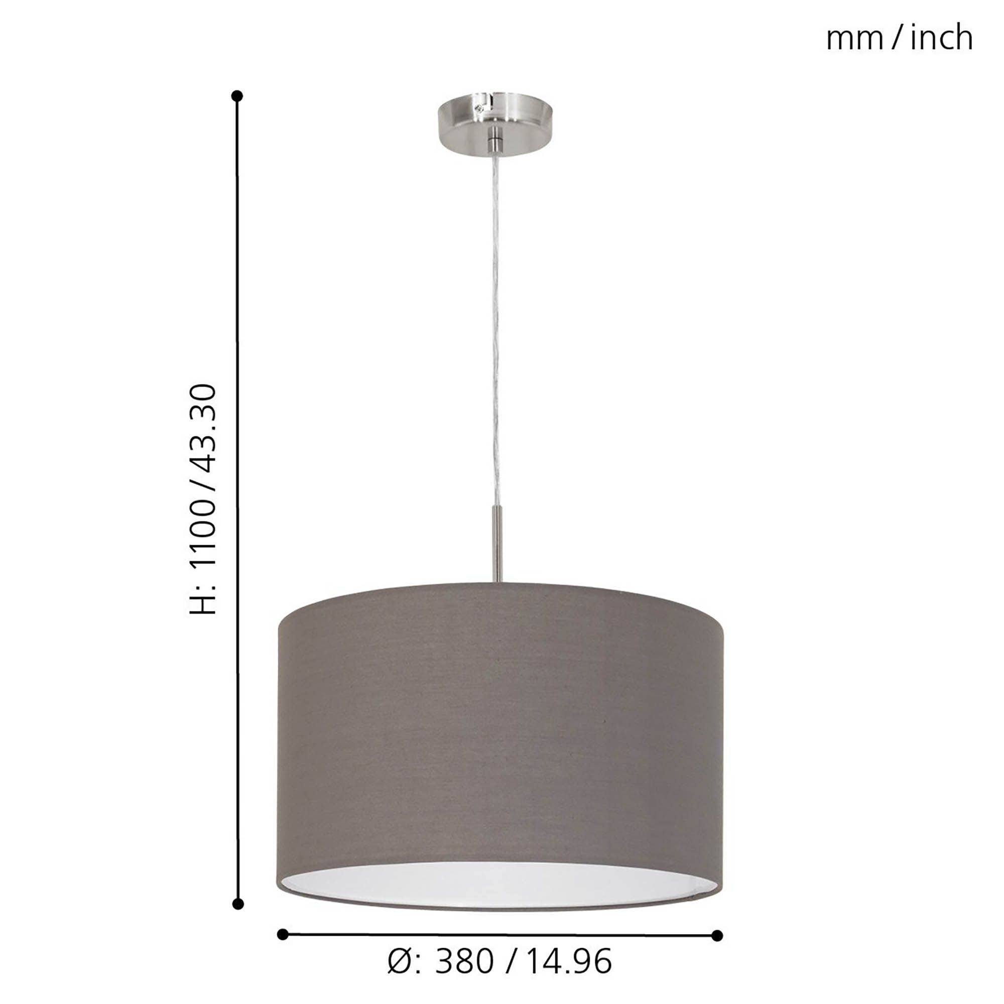 Suspension tissu marron PASTERI D38CM E27 1X60W