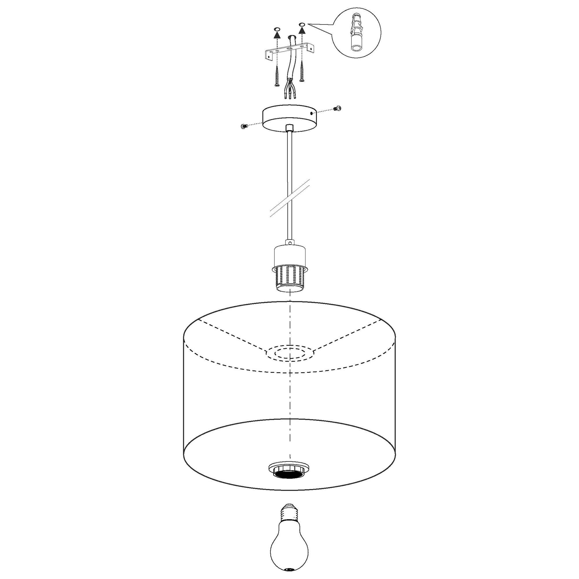 Suspension tissu blanc PASTERI D53CM E27 1X60W