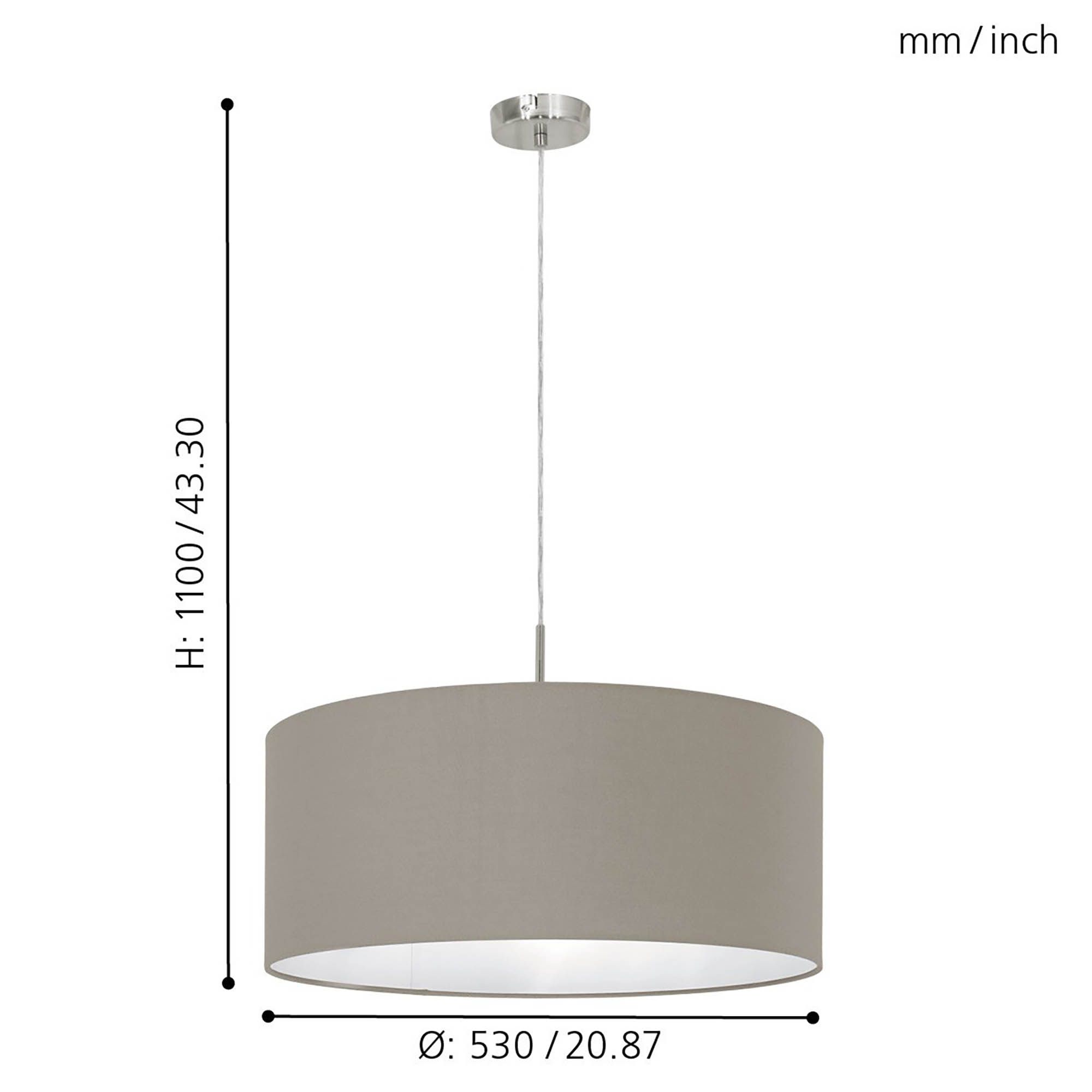 Suspension tissu marron PASTERI D53CM E27 1X60W