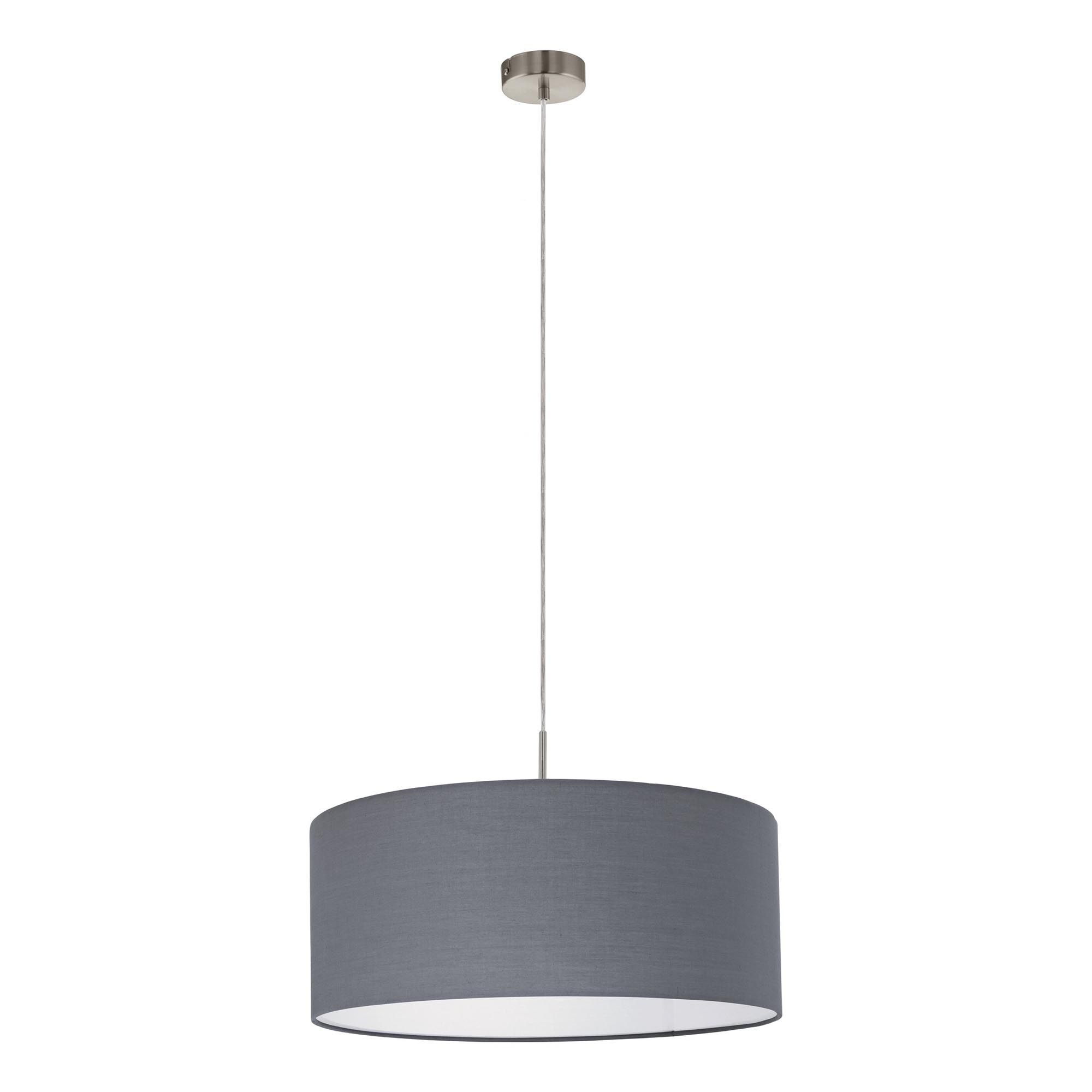 Suspension tissu gris PASTERI D53CM E27 1X60W