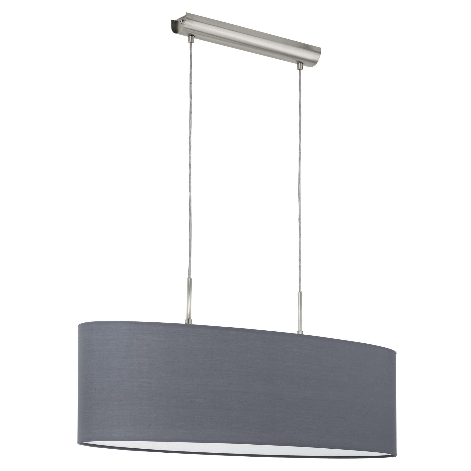 Suspension tissu gris PASTERI E27 2X60W