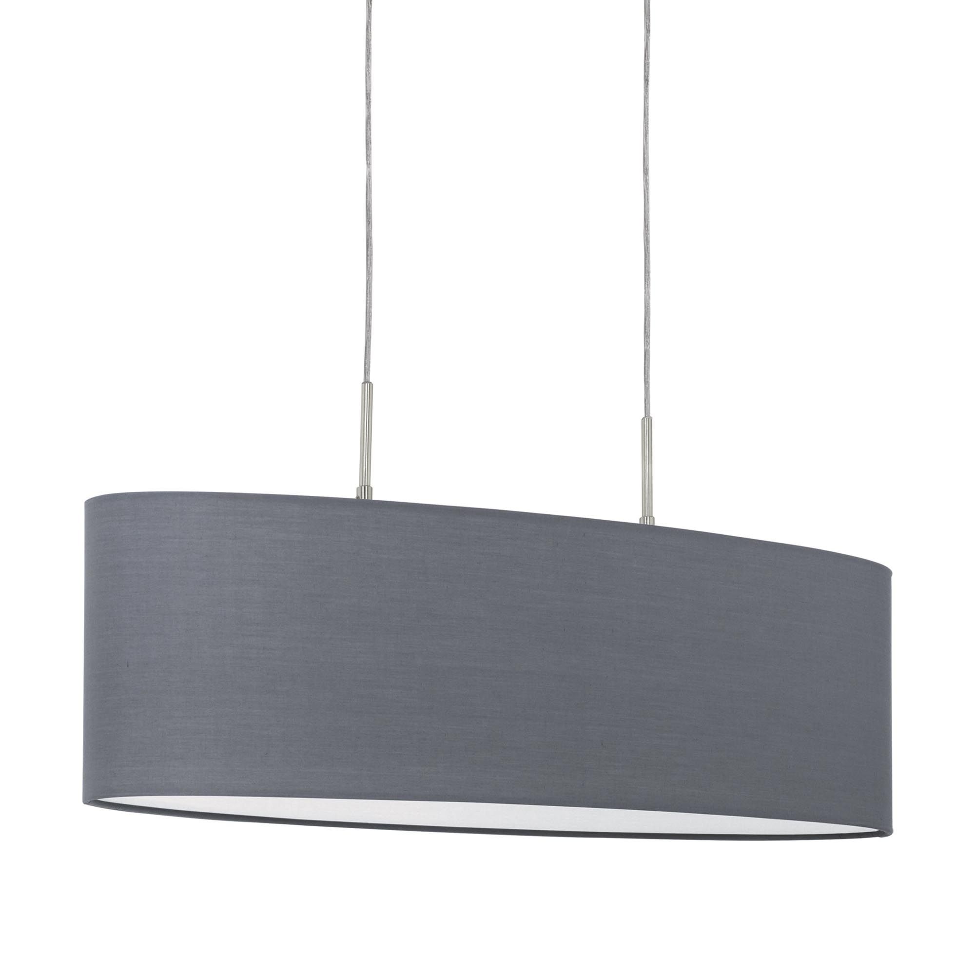 Suspension tissu gris PASTERI E27 2X60W