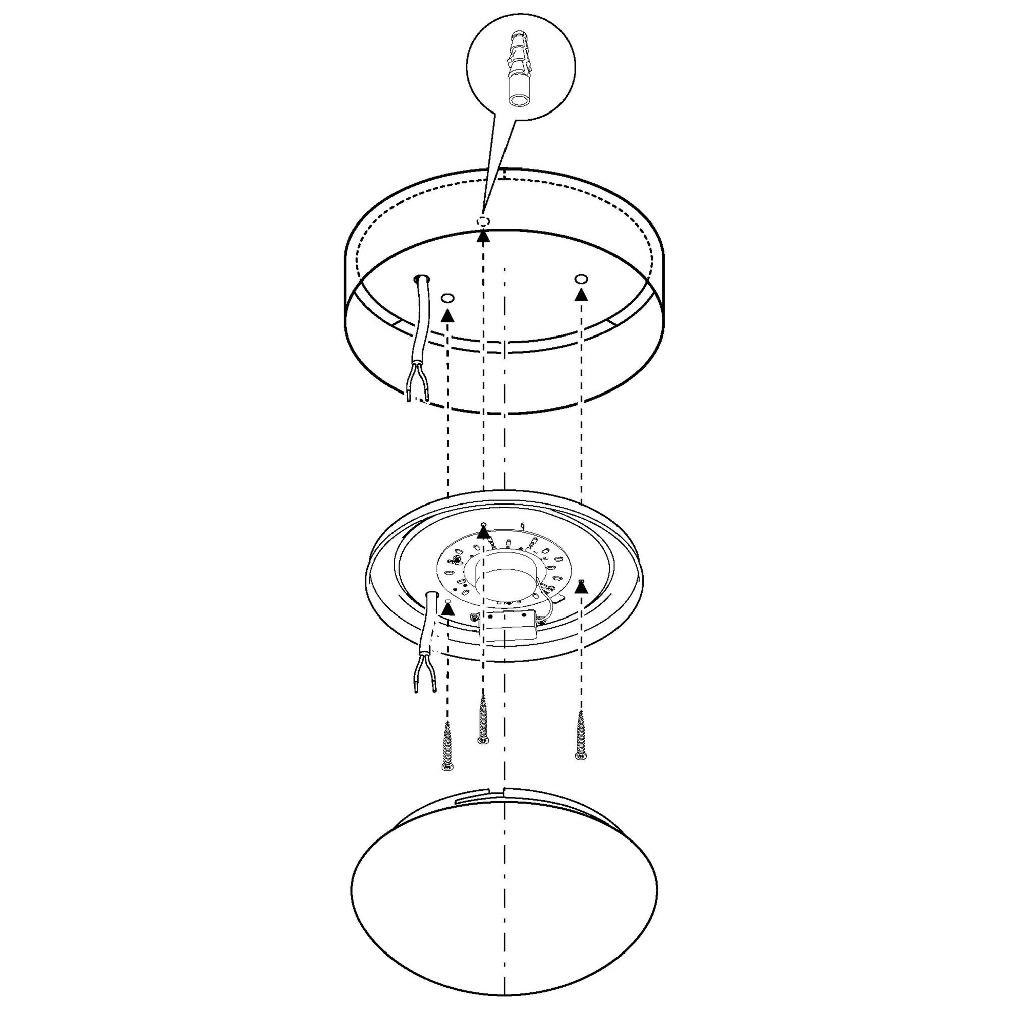 Plafonnier tissu blanc PASTERI LED INT 3X3,6W