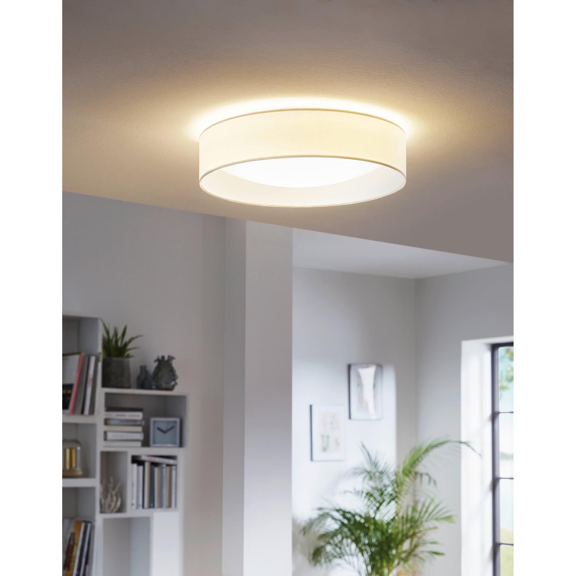 Plafonnier tissu blanc PASTERI LED INT 3X3,6W