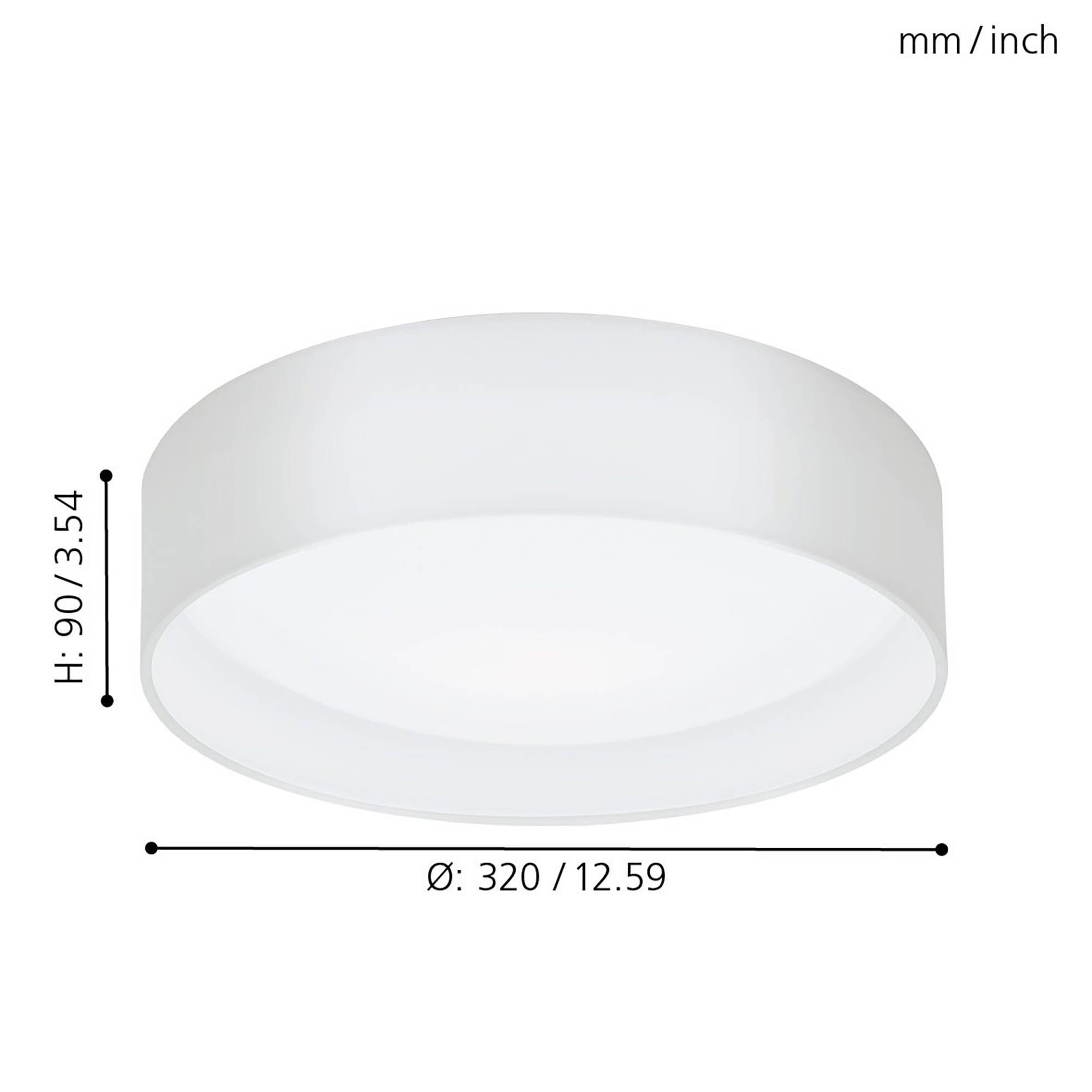 Plafonnier tissu blanc PASTERI LED INT 3X3,6W