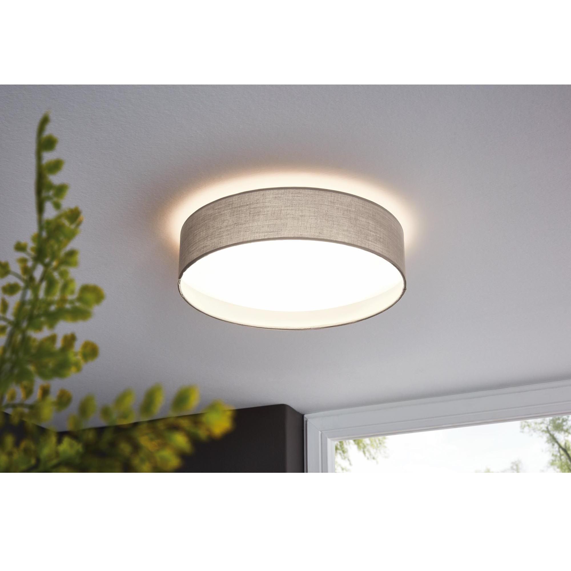 Plafonnier tissu taupe PASTERI LED INT 3X3,6W