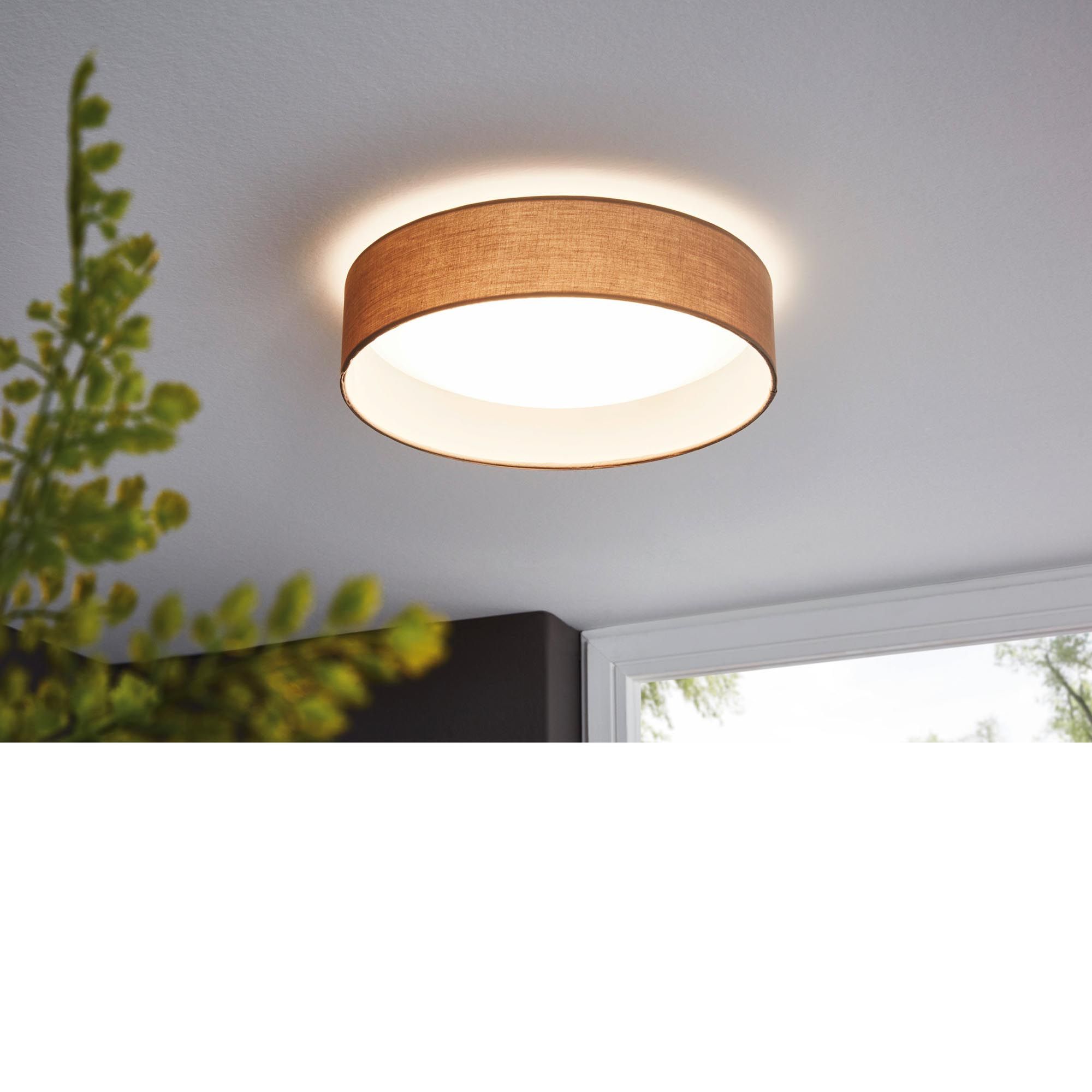 Plafonnier tissu taupe PASTERI LED INT 3X3,6W