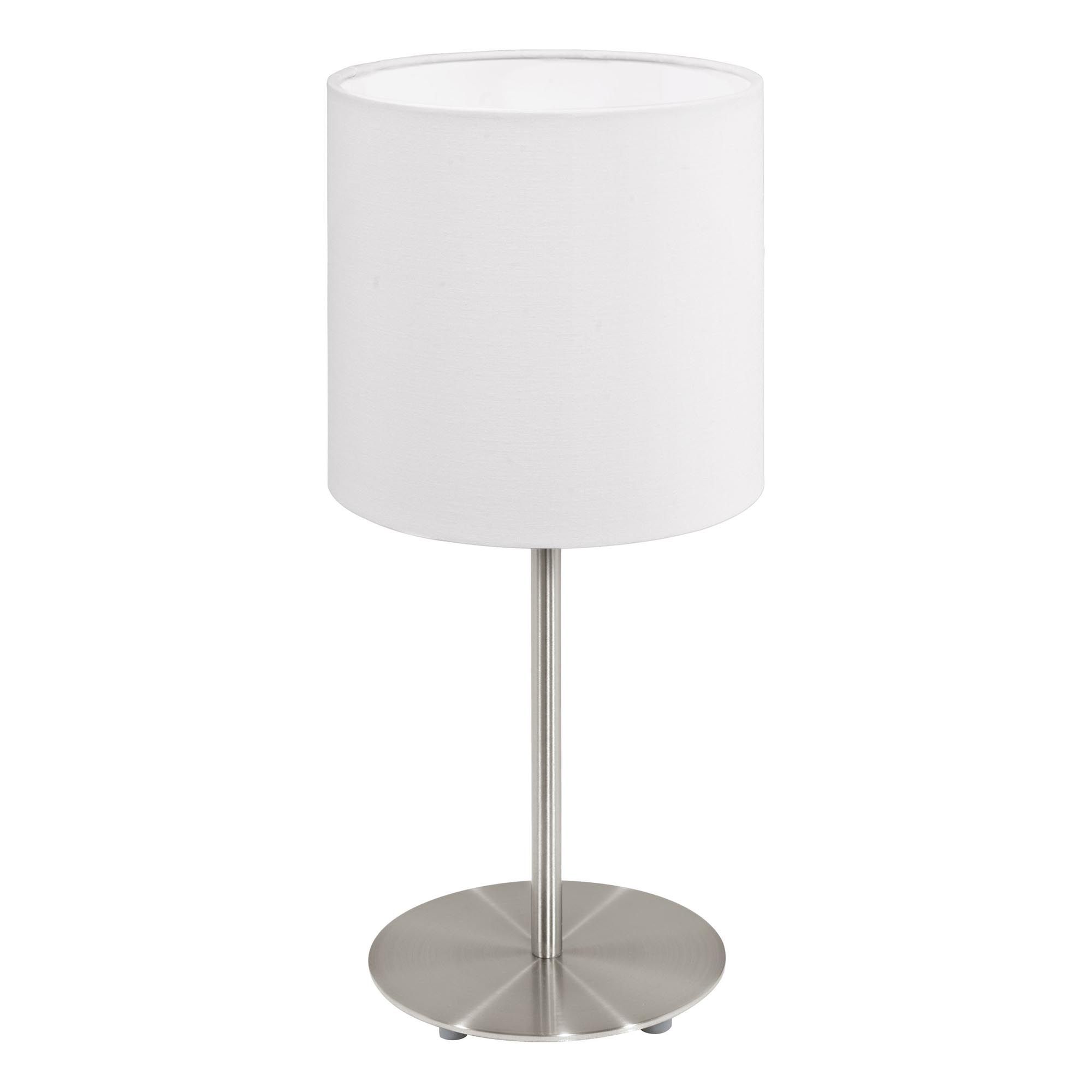 Lampe de table tissu blanc PASTERI E27 1X60W