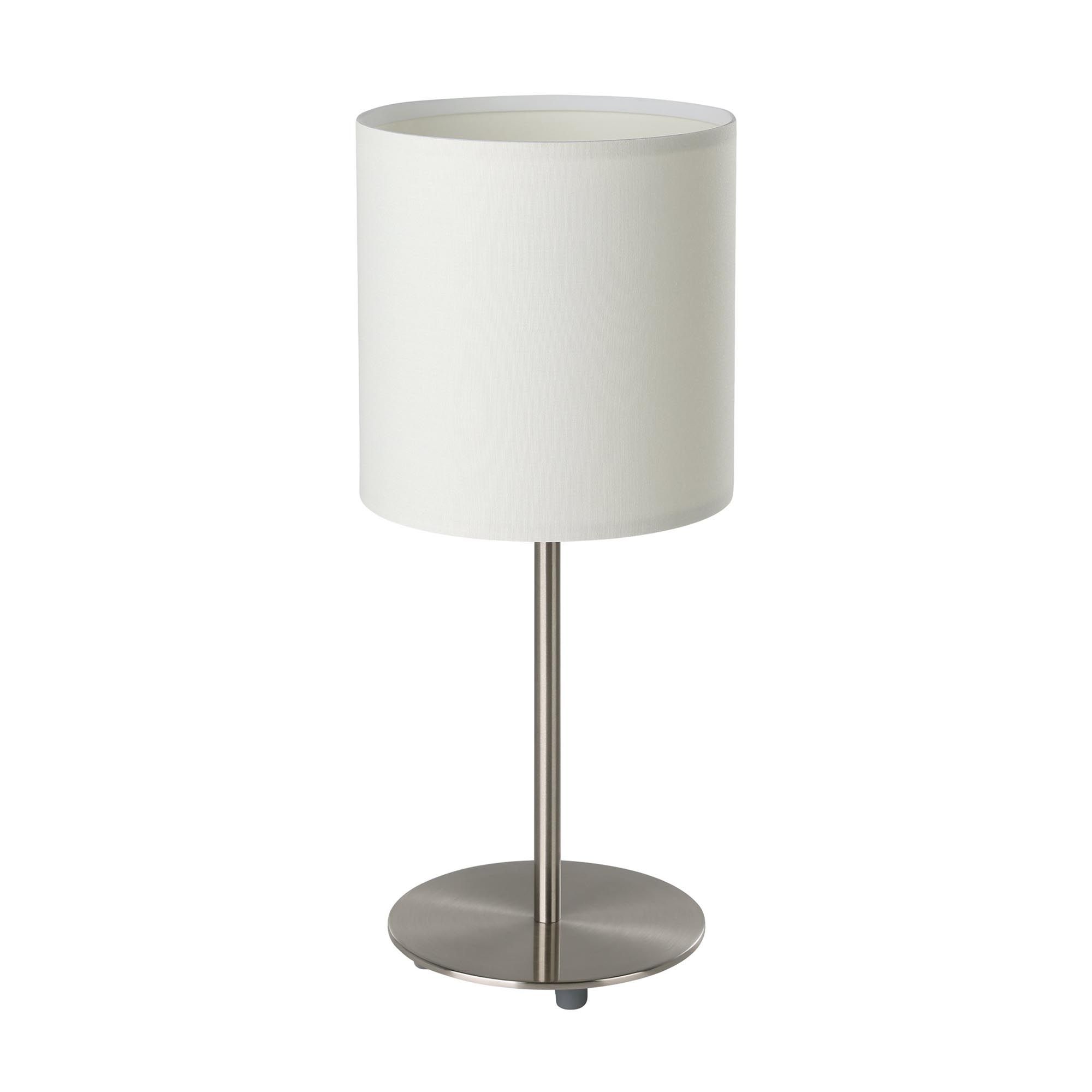 Lampe de table tissu blanc PASTERI E27 1X60W