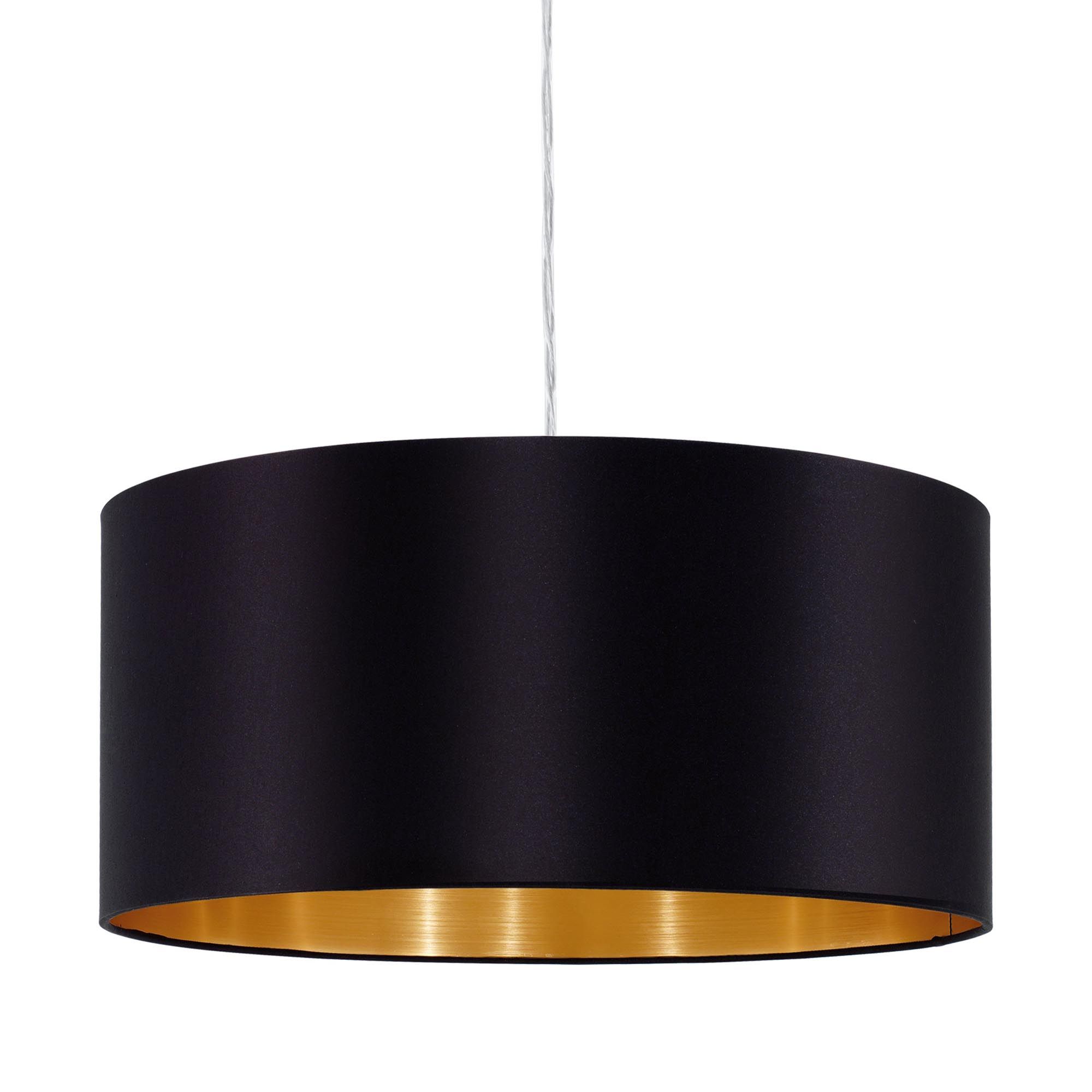 Suspension tissu noir MASERLO E27 1X60W