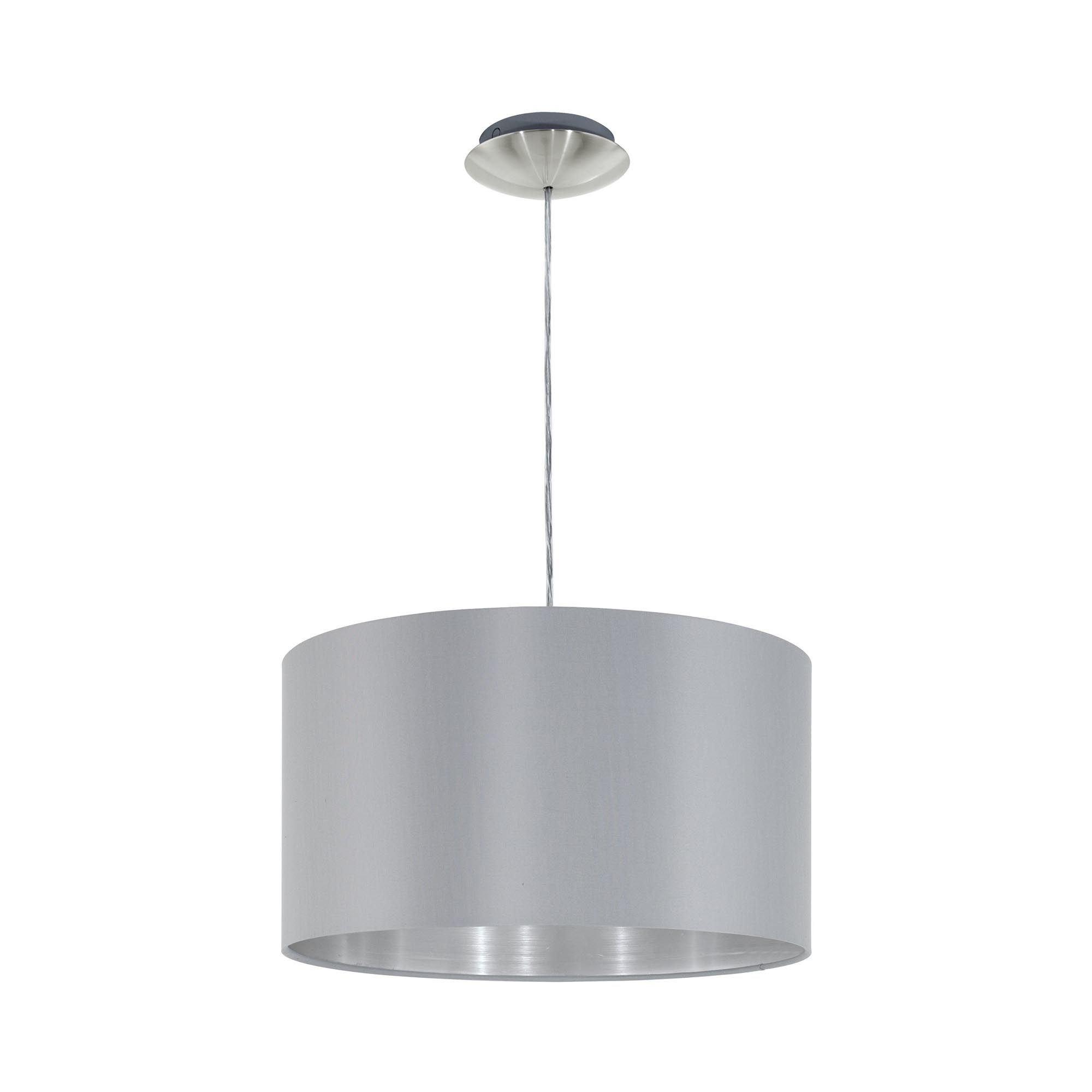 Suspension tissu gris MASERLO E27 1X60W