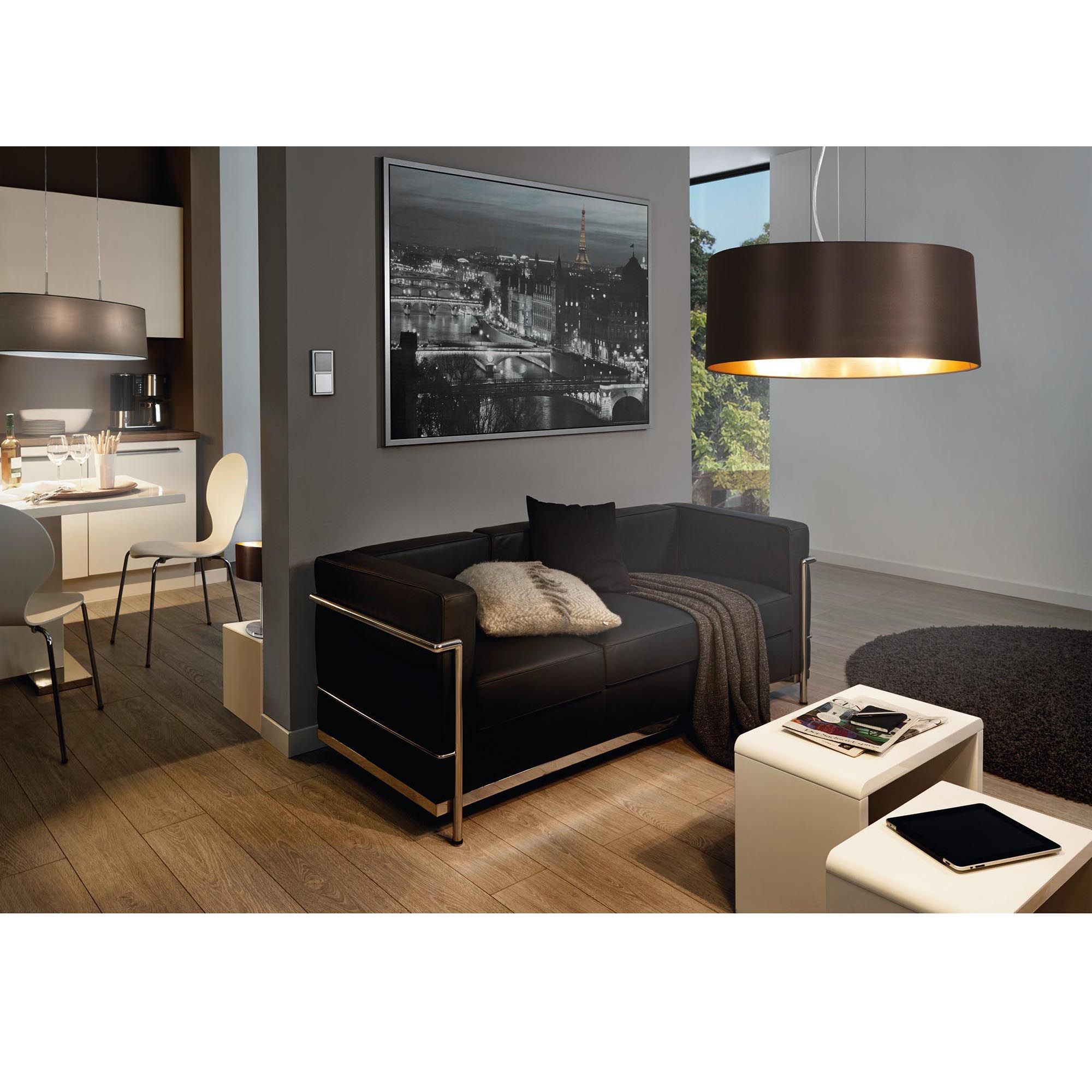 Suspension tissu noir MASERLO E27 3X60W