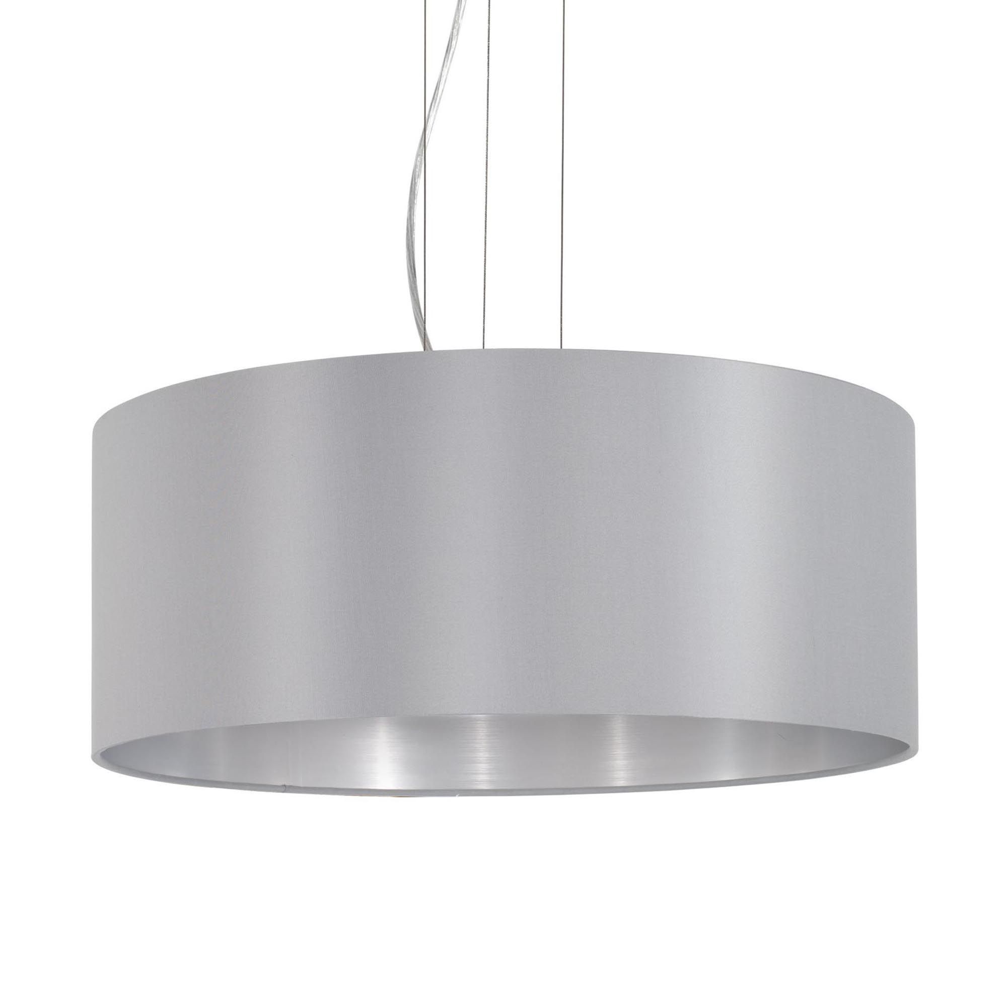 Suspension tissu gris MASERLO E27 3X60W