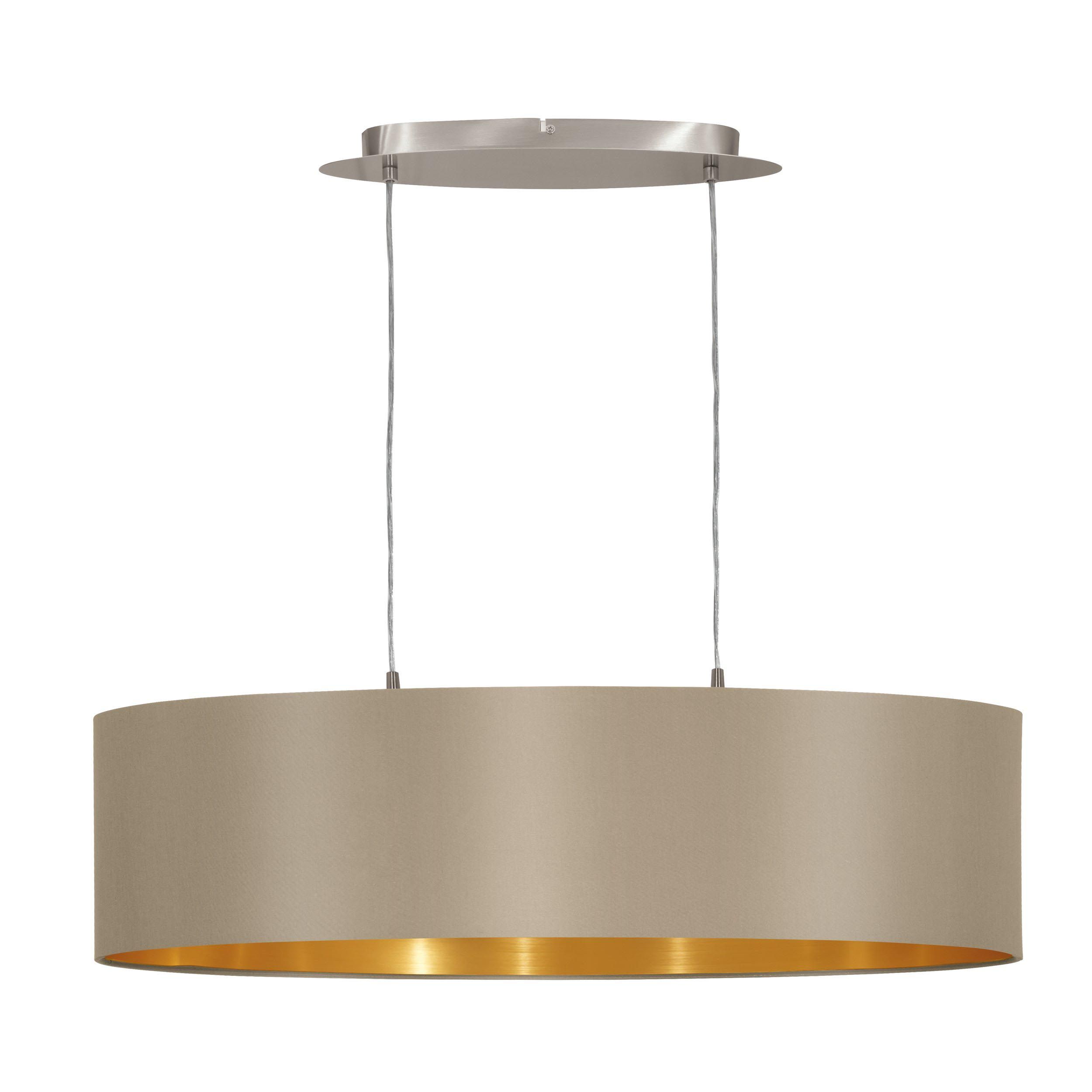 Suspension tissu taupe MASERLO L78CM E27 2X60W