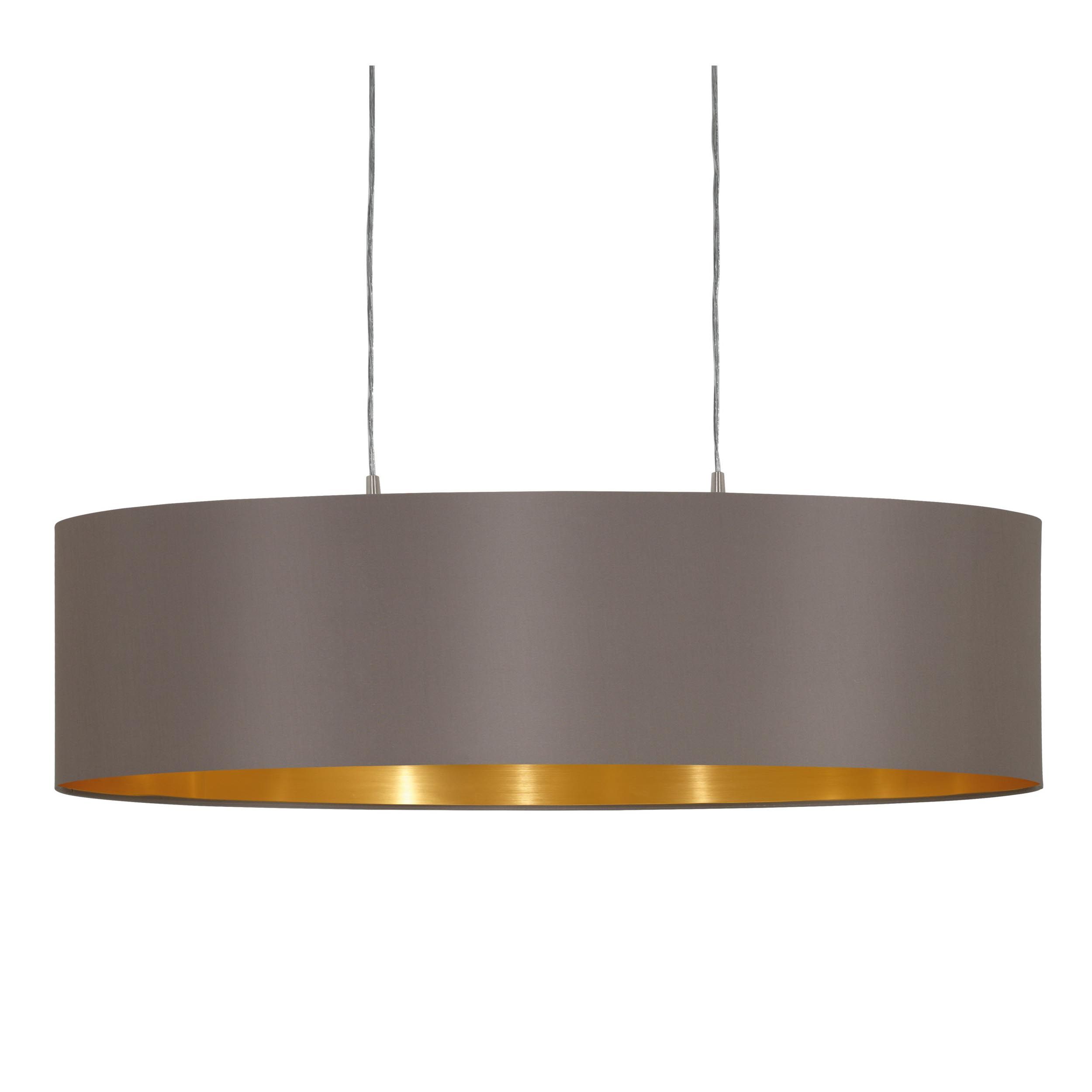 Suspension tissu marron MASERLO L78CM E27 2X60W