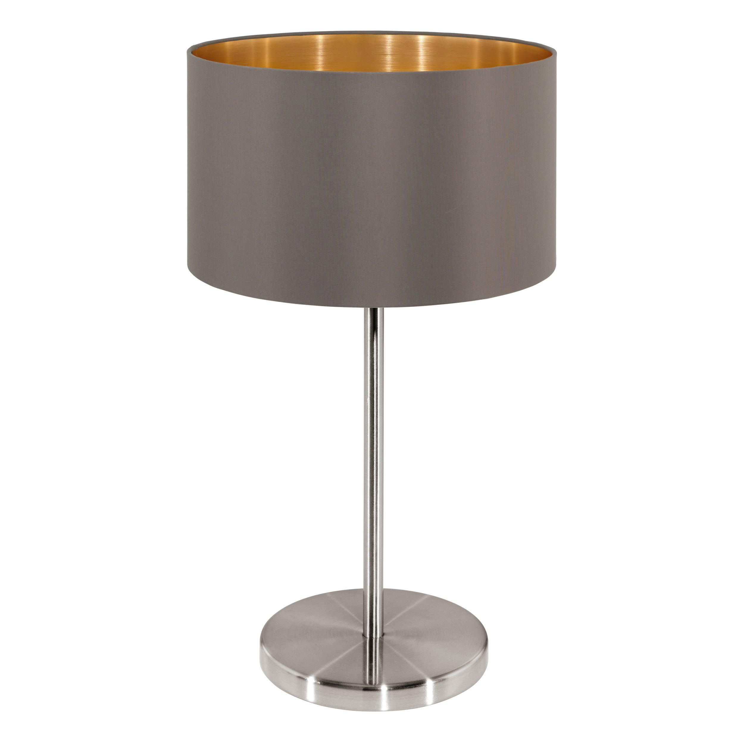 Lampe de table tissu marron MASERLO E27 1X60W