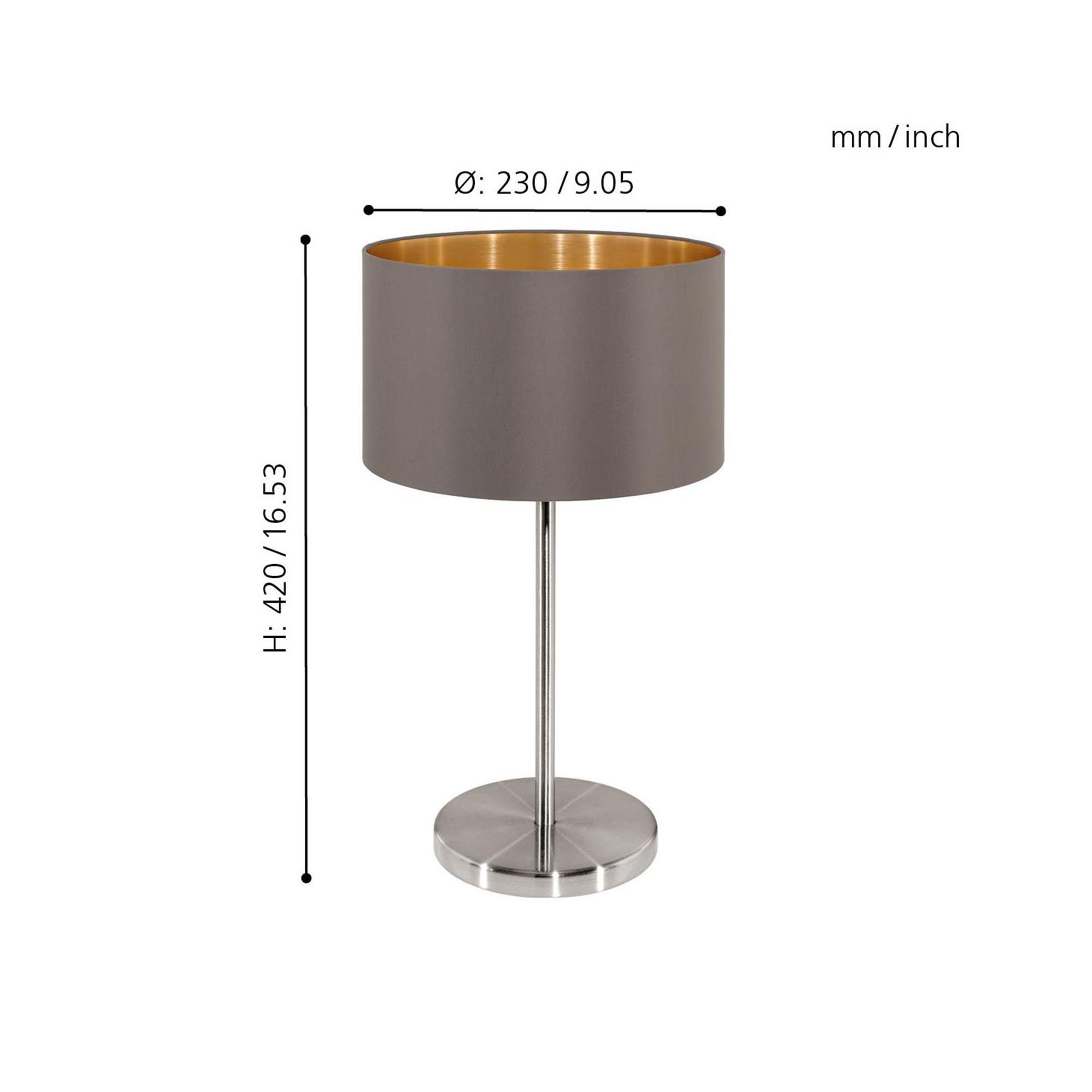 Lampe de table tissu marron MASERLO E27 1X60W