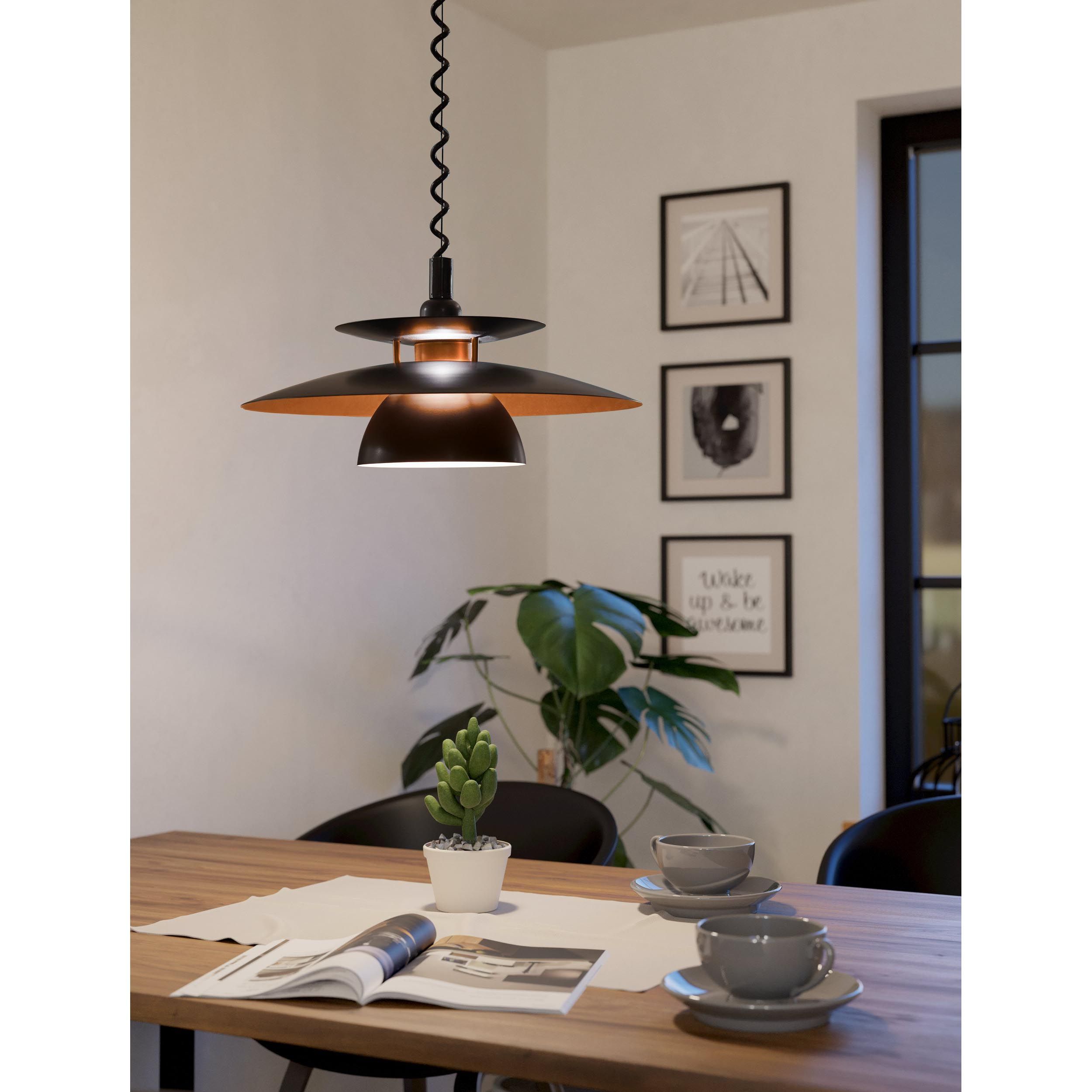 Suspension métal noir et cuivre BRENDA E27 1X60W