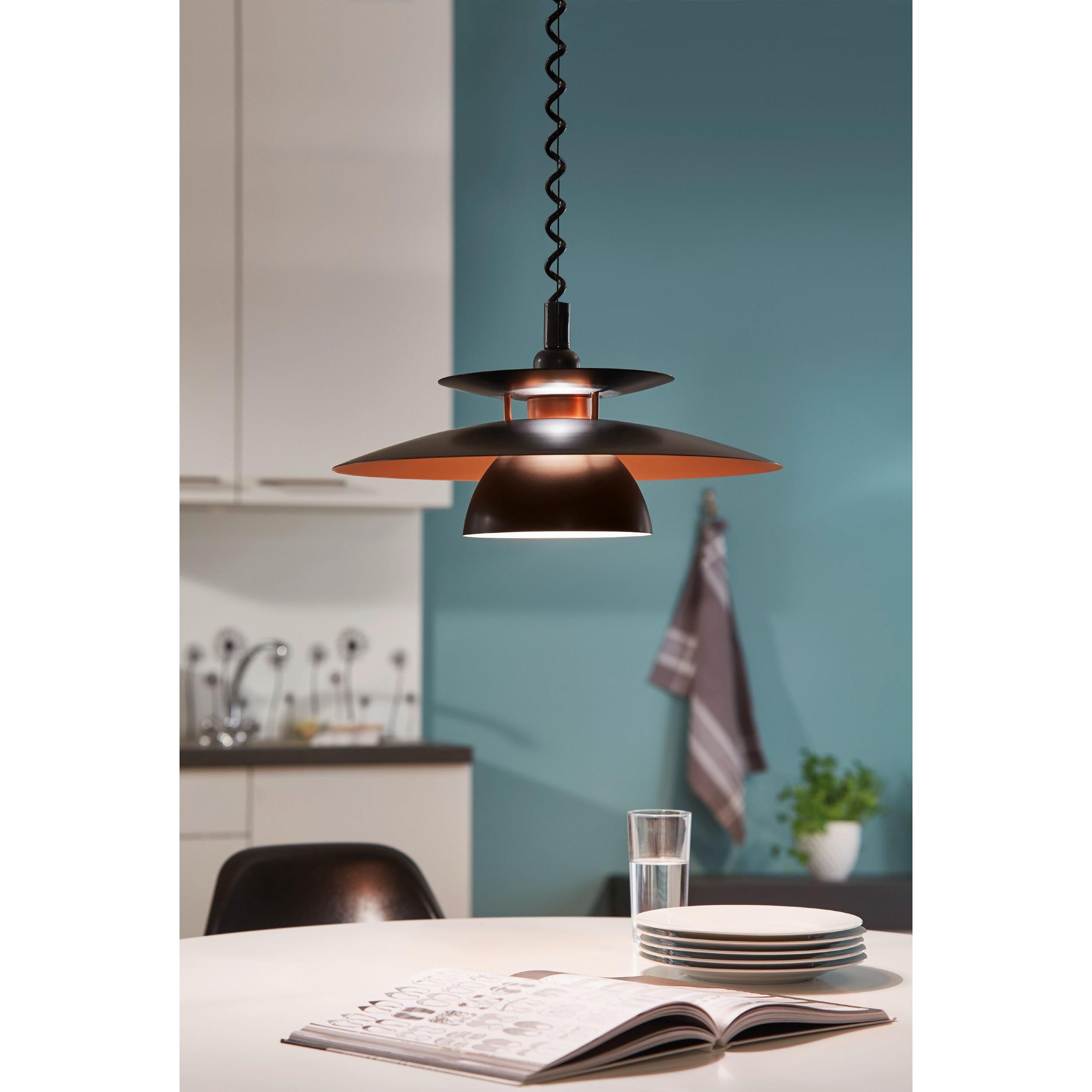 Suspension métal noir et cuivre BRENDA E27 1X60W