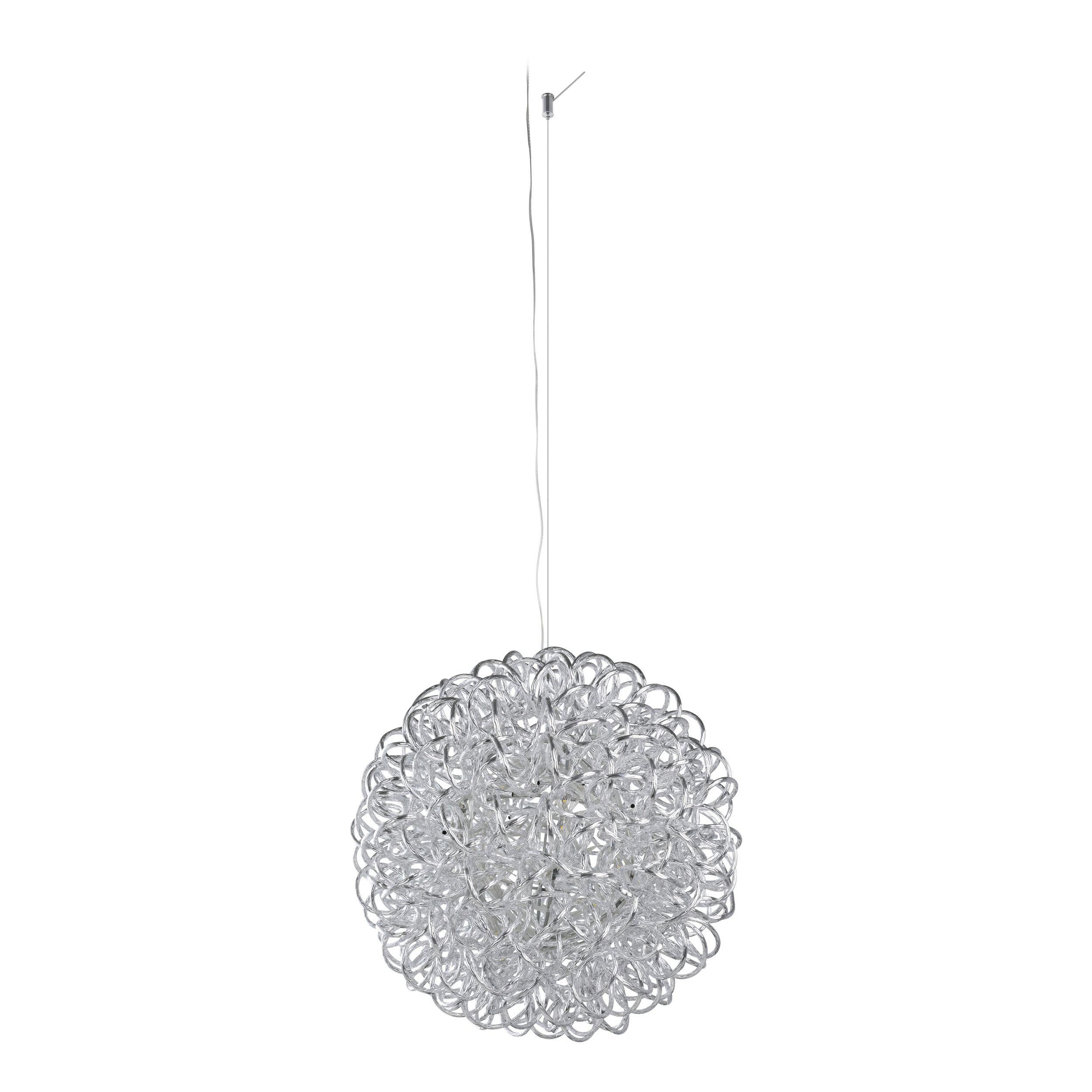 Suspension métal argenté OVAR D40CM LED INT 1X4W