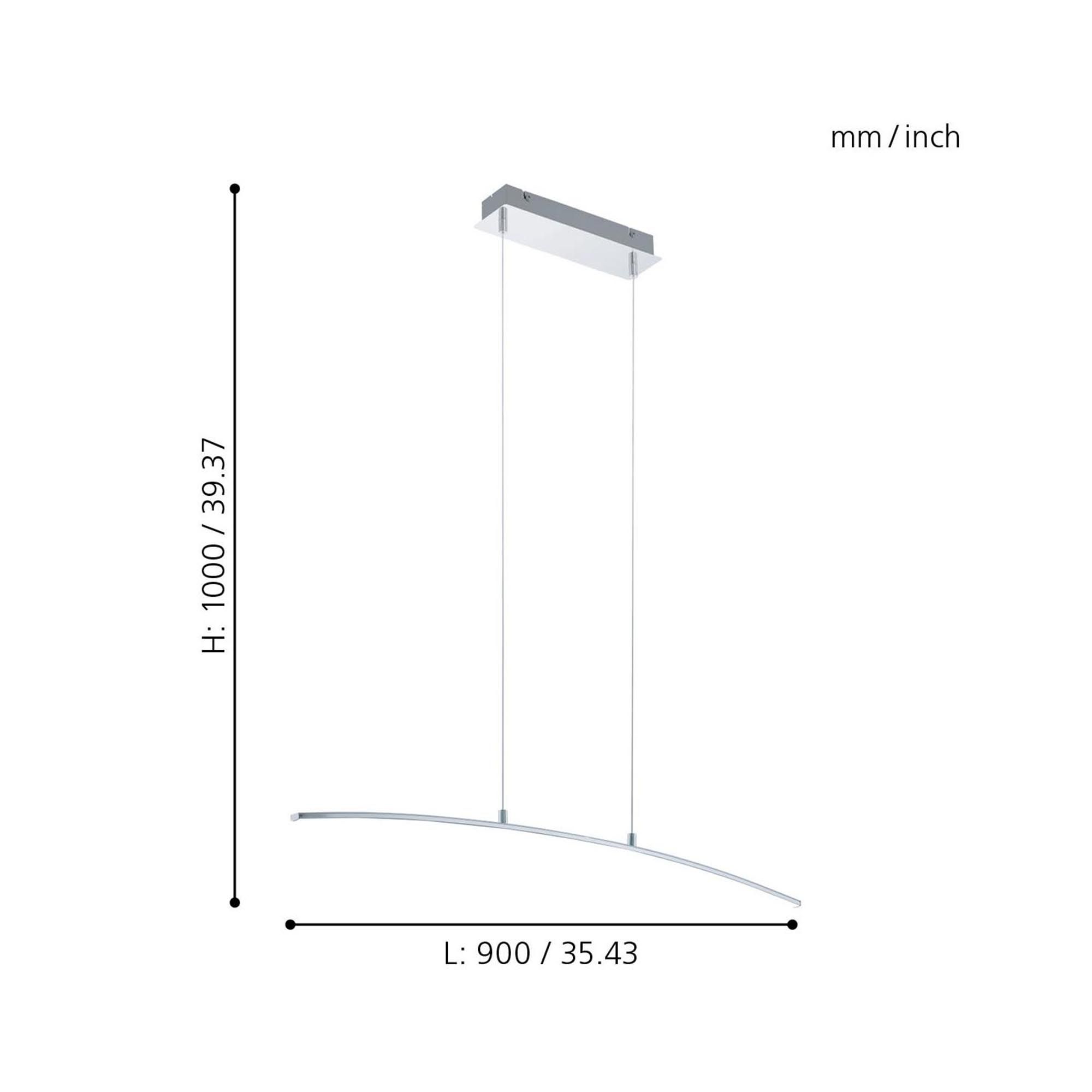 Suspension métal argenté LASANA LED INT 1X15W