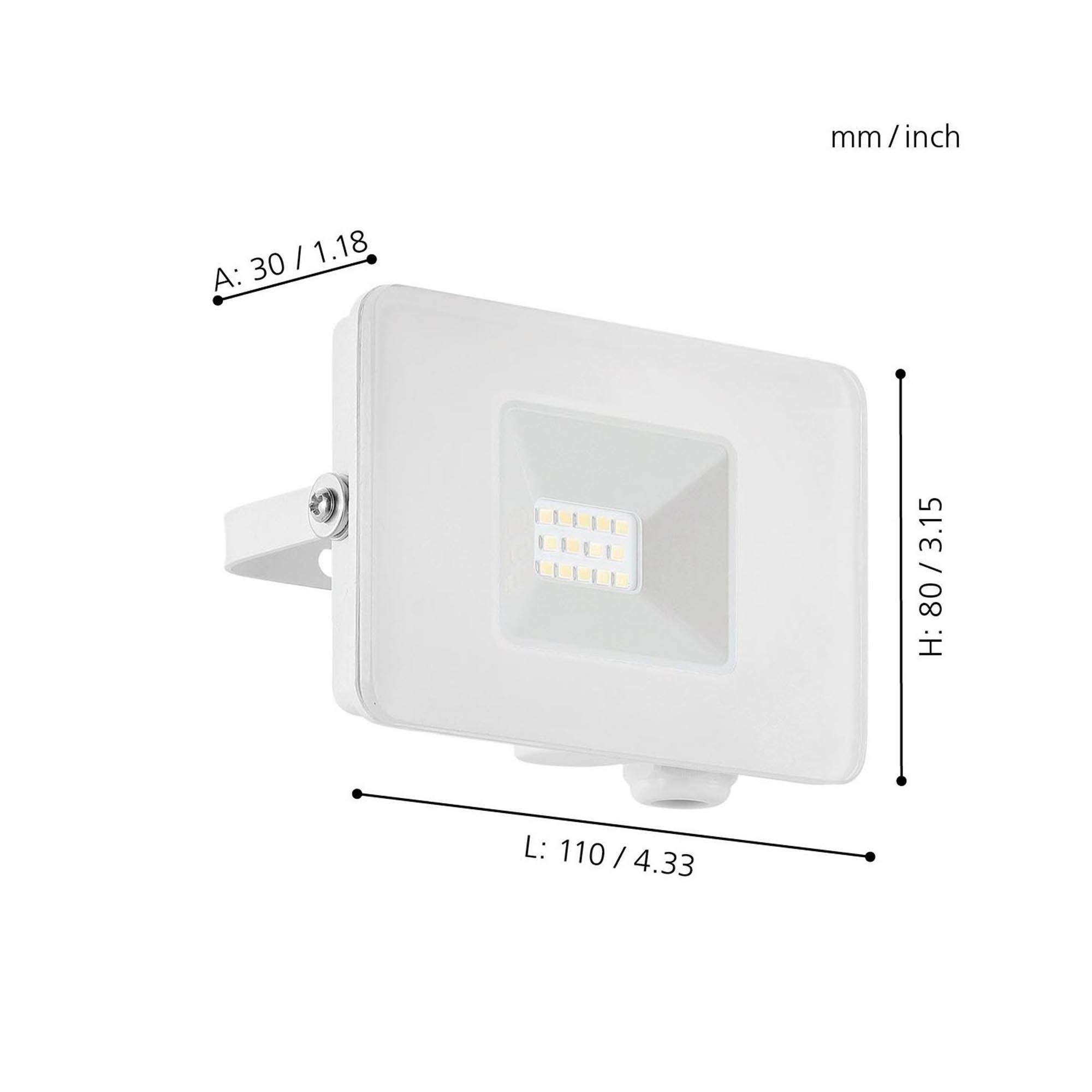 Projecteur extérieur en métal blanc FAEDO 3 11X8CM LED INT 10W