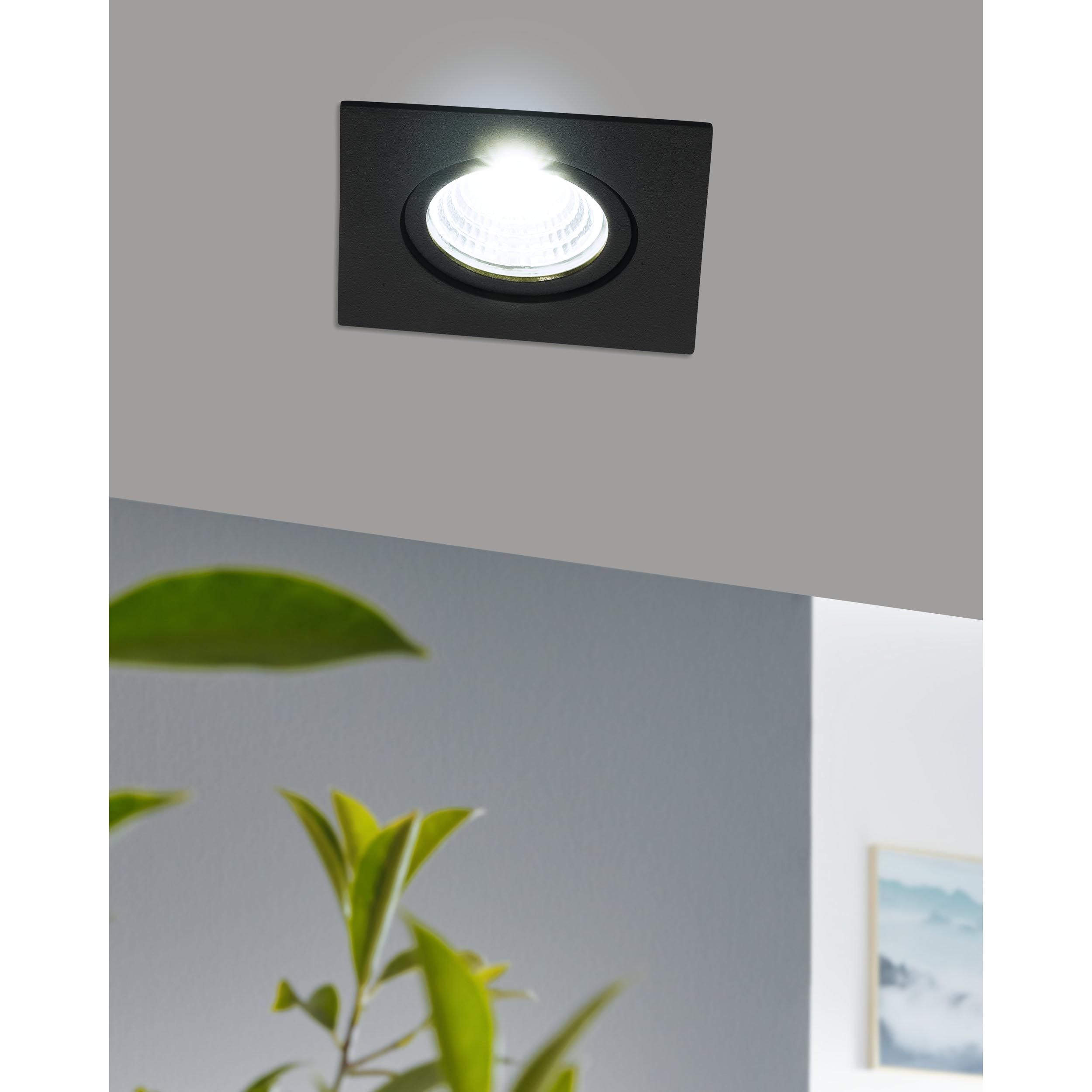 Spot à encastrer métal noir SALICETO carré LED INT 3X6W