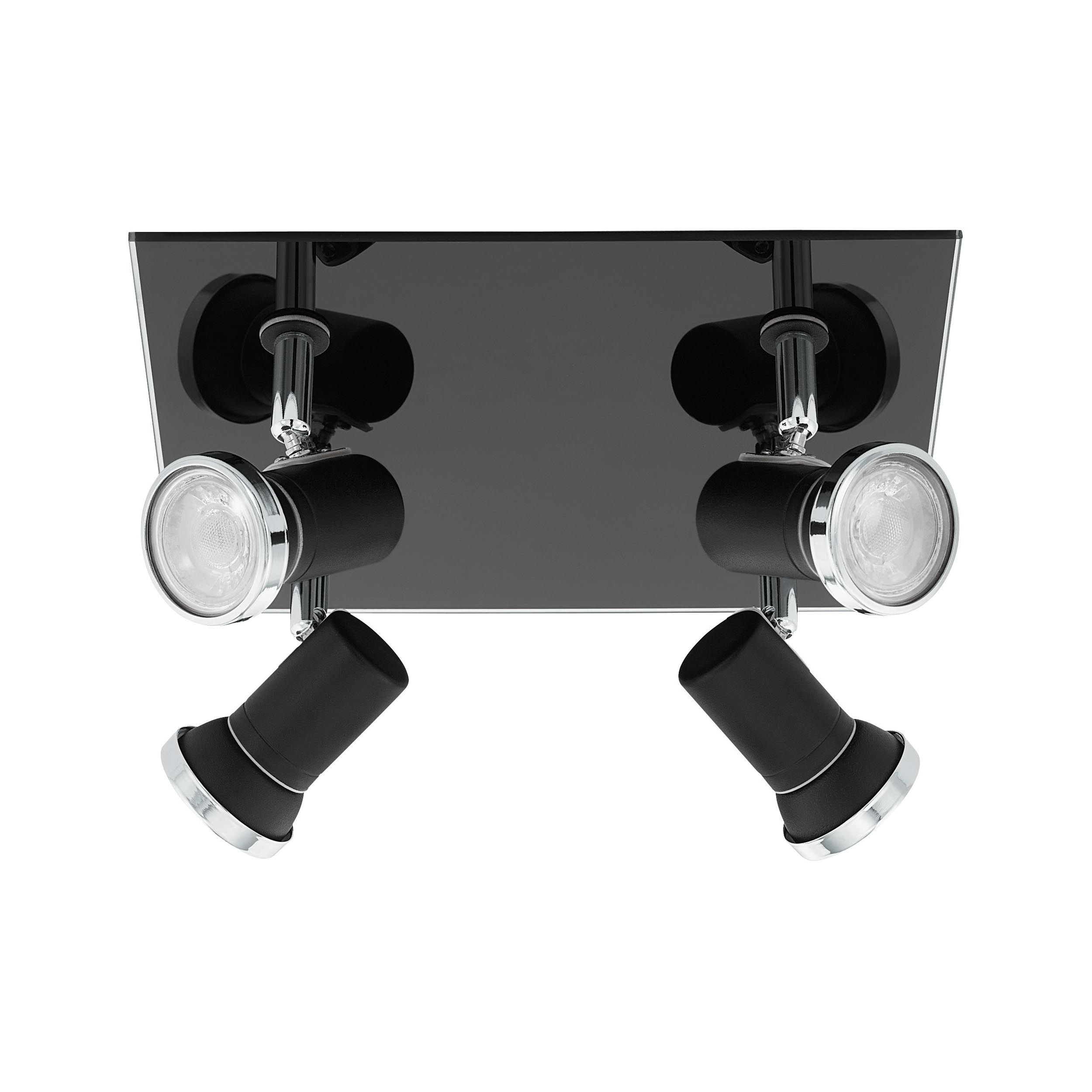 Spot de plafond réglette/plaf métal noir TAMARA 1 GU10 4X3W