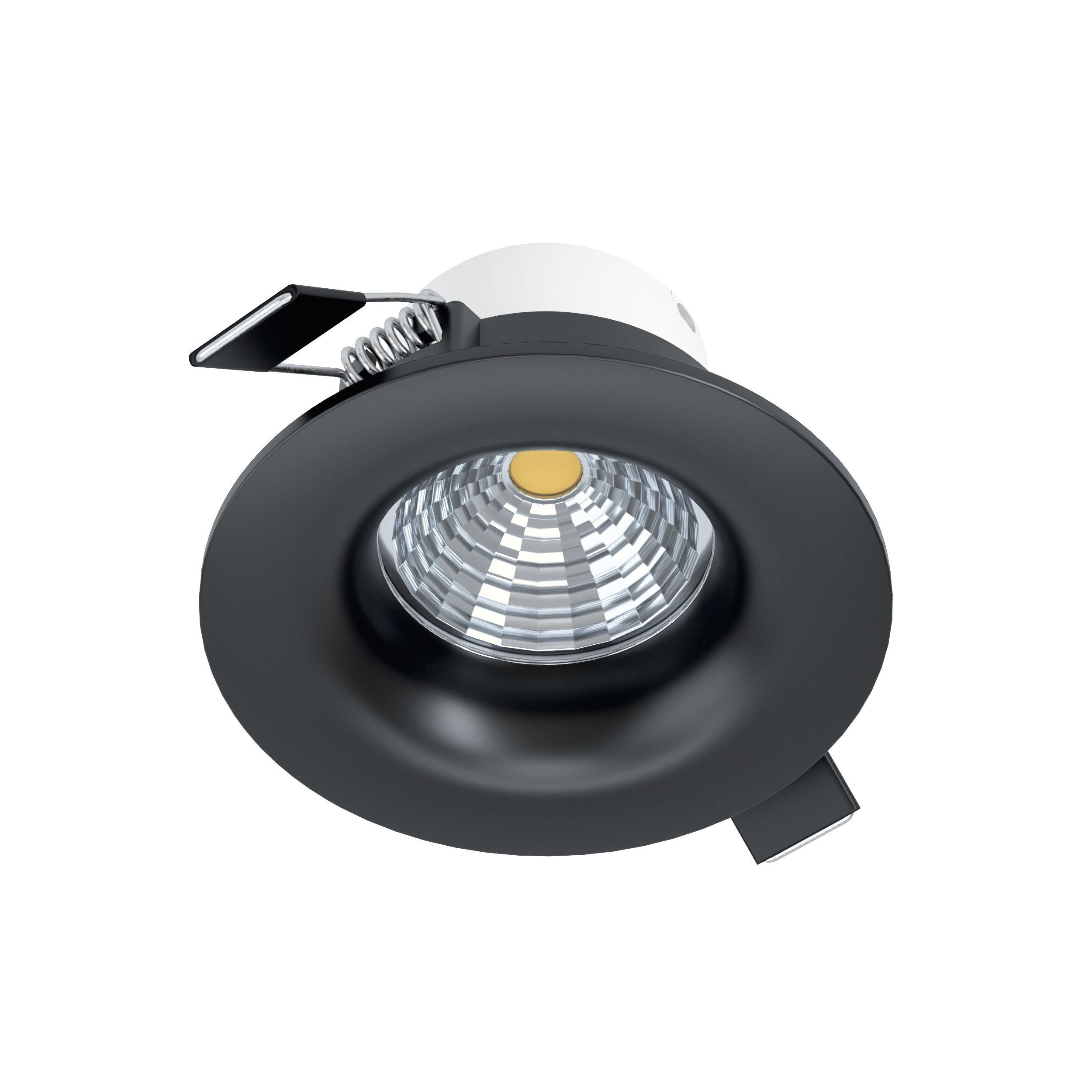 Spot à encastrer métal noir SALICETO LED rond INT 1X6W