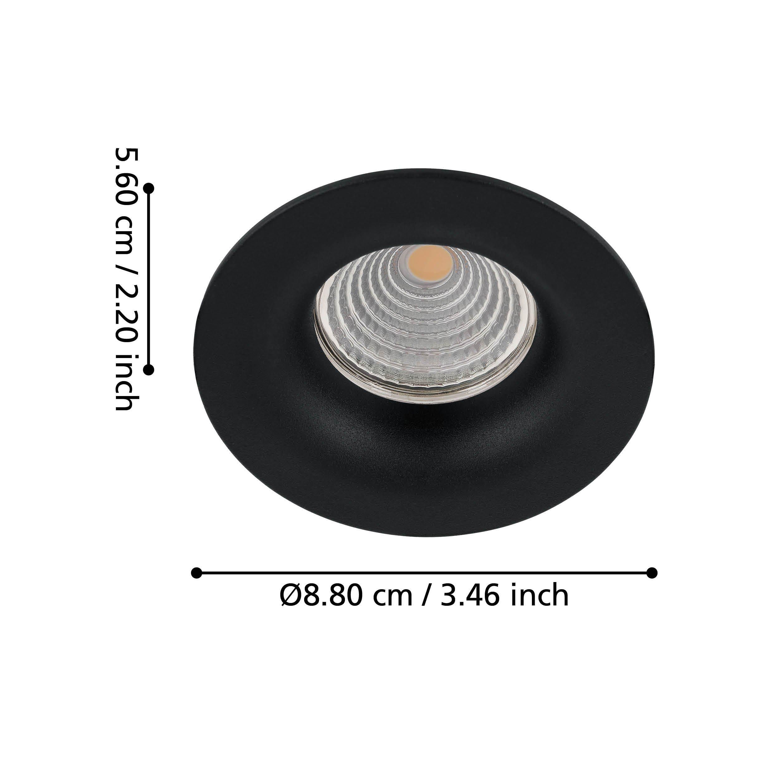 Spot à encastrer métal noir SALICETO LED rond INT 1X6W