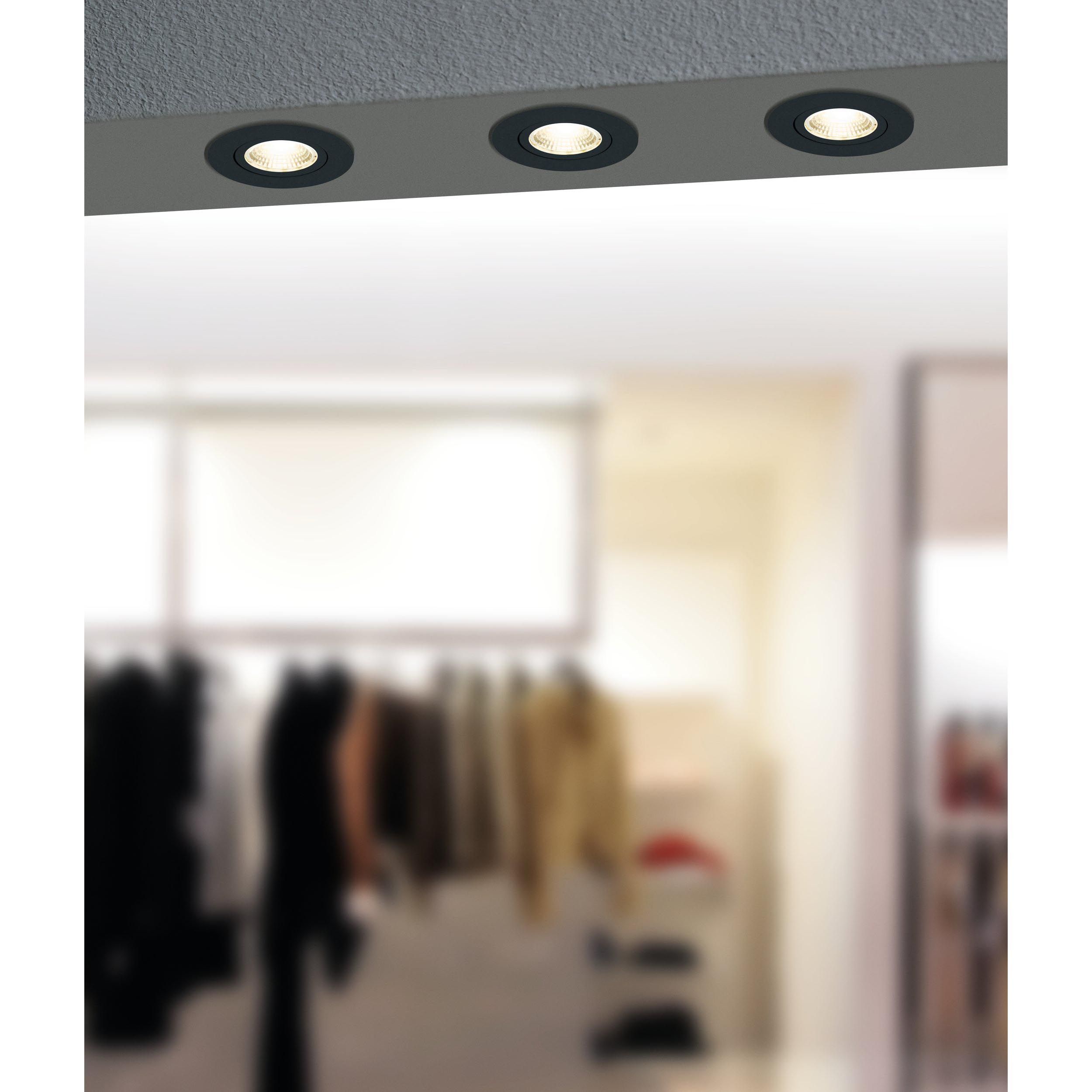 Spot à encastrer métal noir SALICETO  D8,8CM LED INT 3X6W