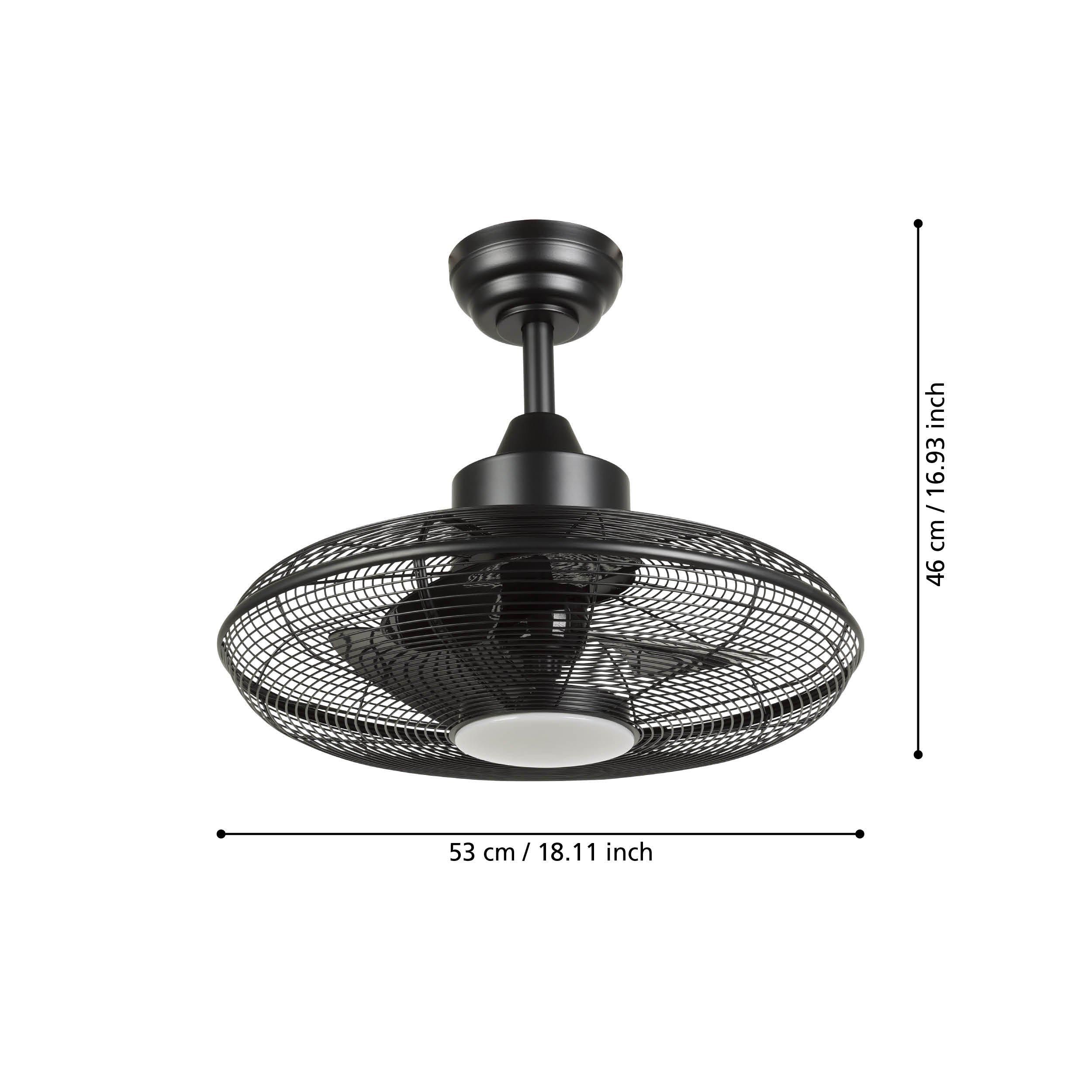 Ventilateur métal noir IGELDO LED INT 1X15W