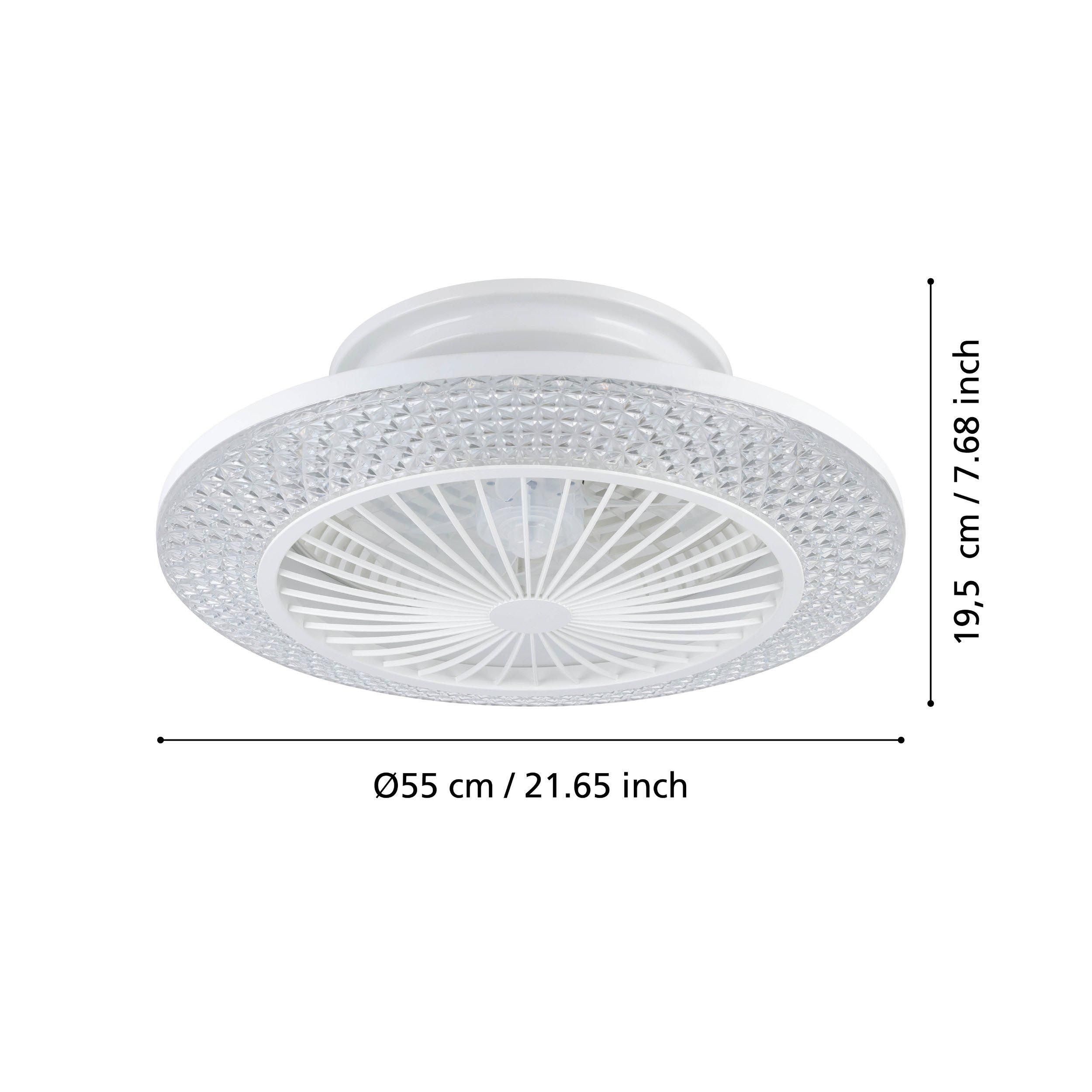 Ventilateur plastique blanc MALINSKA LED INT 3X12,6W