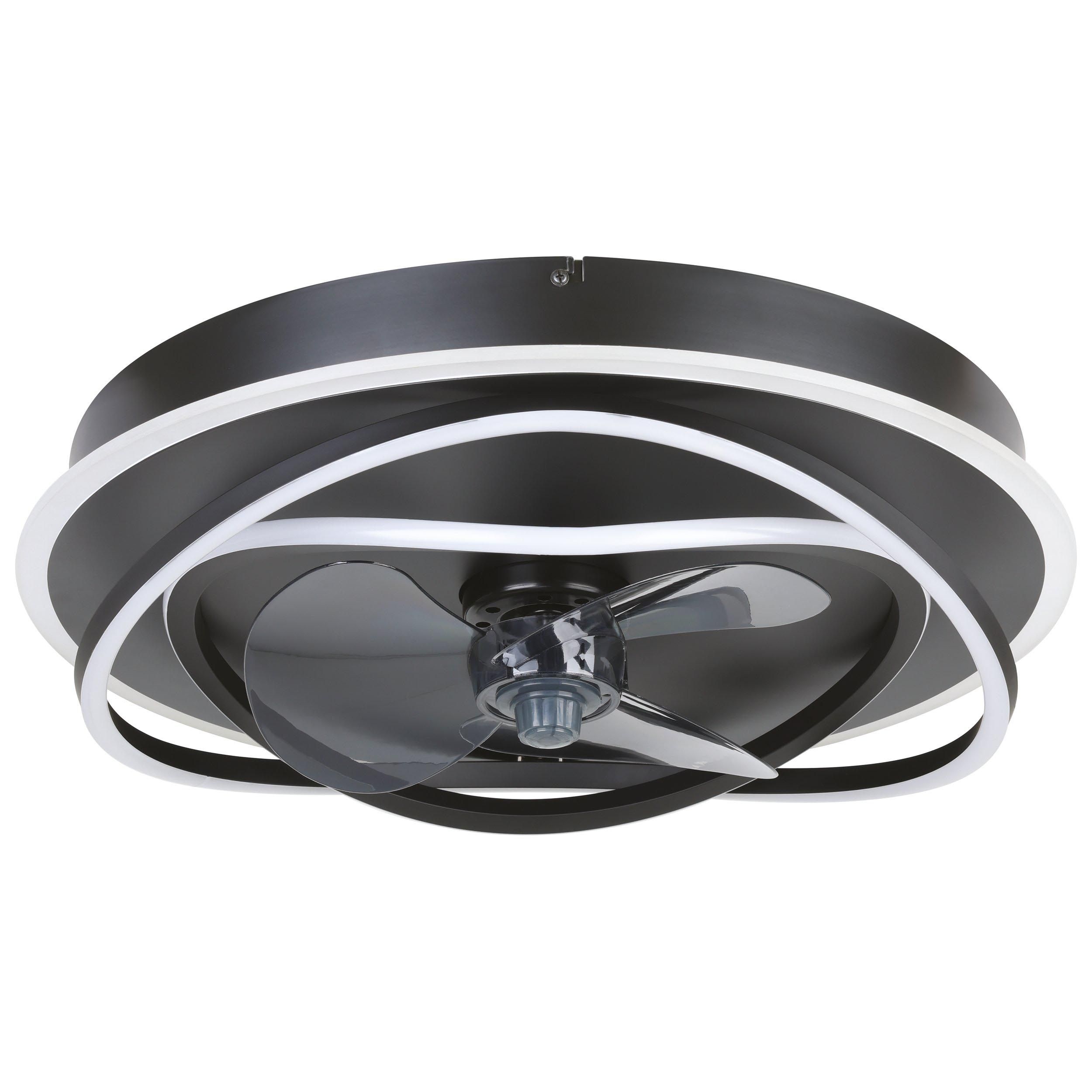 Ventilateur acrylique noir NAMORI LED INT 4X9W